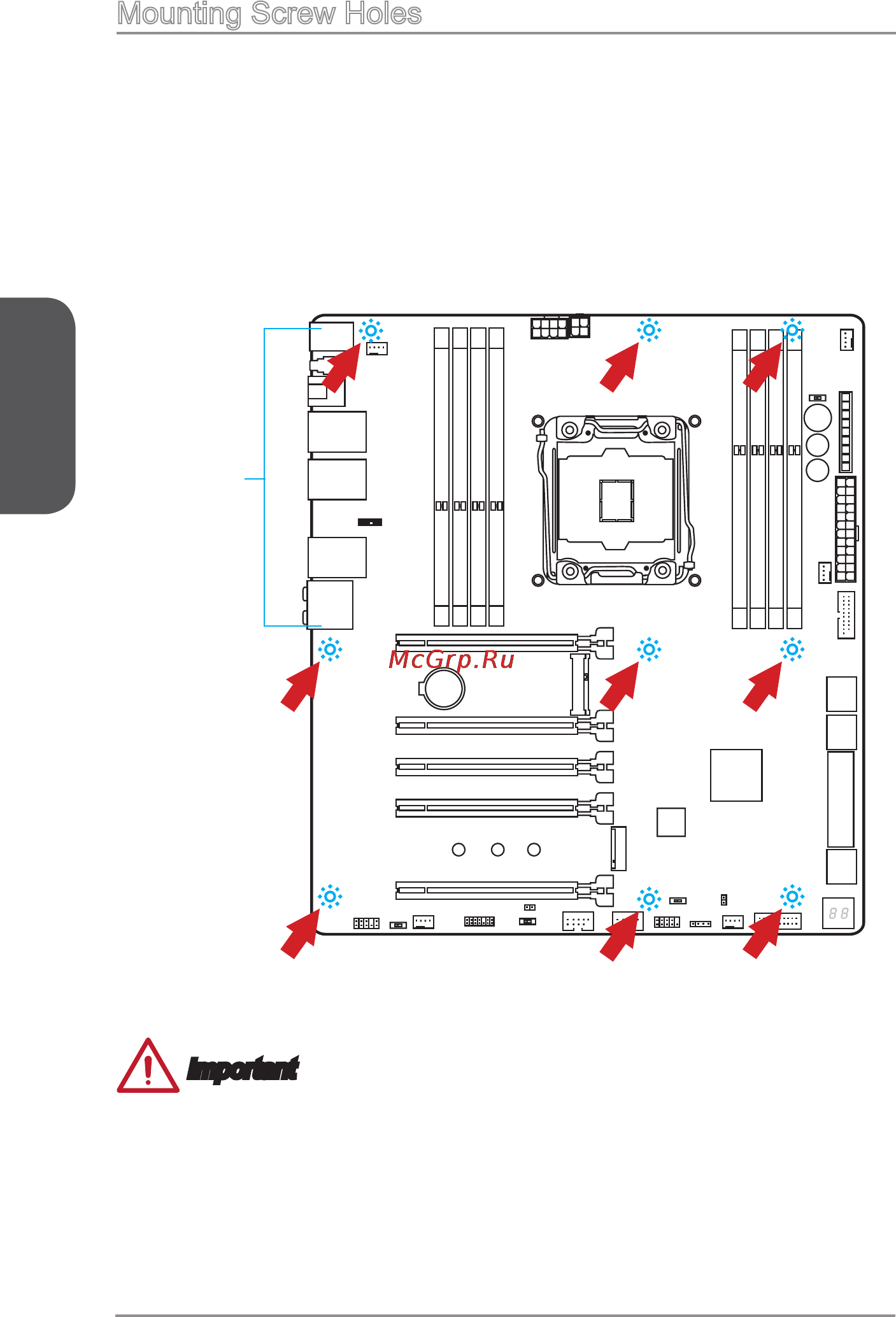 MSI x99a godlike gaming [32/236] Mounting screw holes