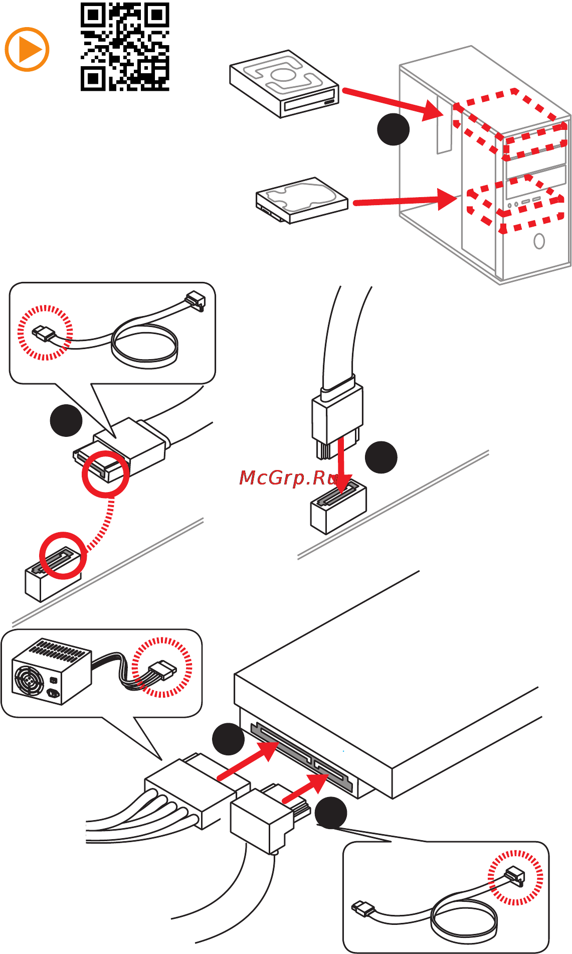 MSI z170a pc mate [6/142] Installing sata drives installation der sata laufwerke installer le disque dur sata установка дисков sata