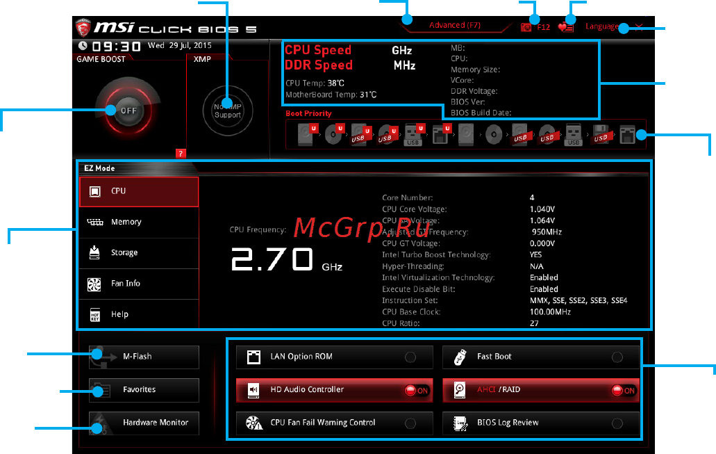 MSI z170a gaming pro [110/162] Ez mode mode simplifié