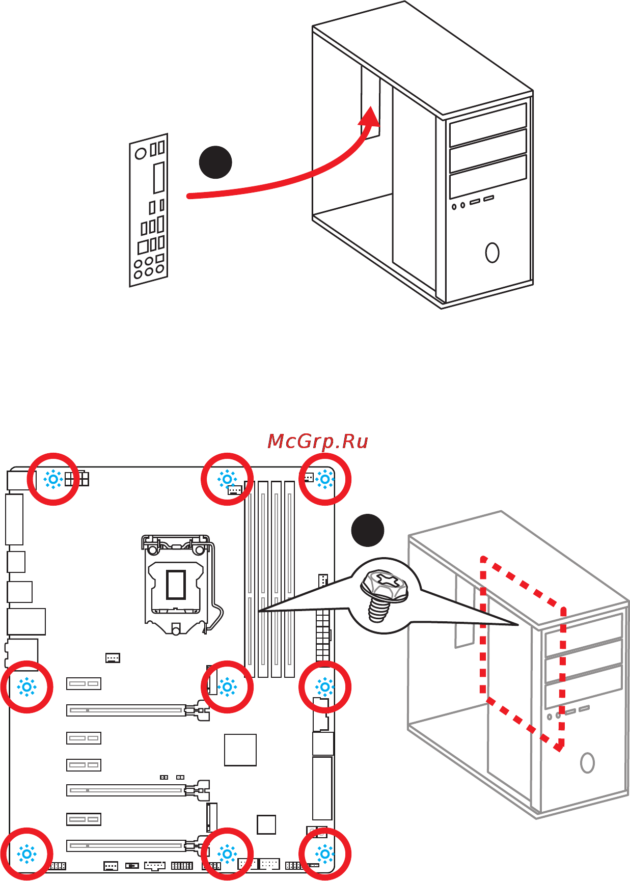 MSI z170a gaming m5 [5/180] Installing the motherboard installation des motherboards installer la carte mère установка материнской платы