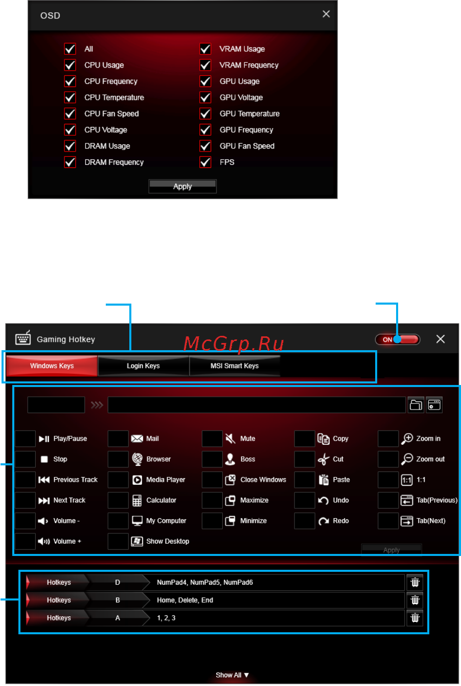 MSI z170a gaming m3 [73/92] Gaming hotkey
