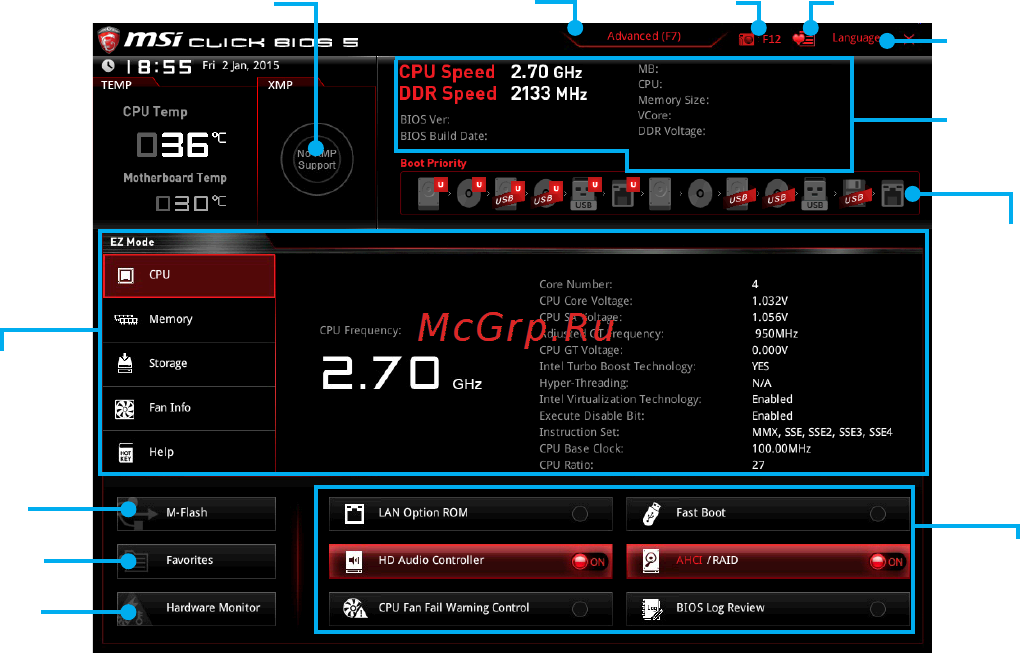 MSI b150a gaming pro [100/148] Ez mode mode simplifié