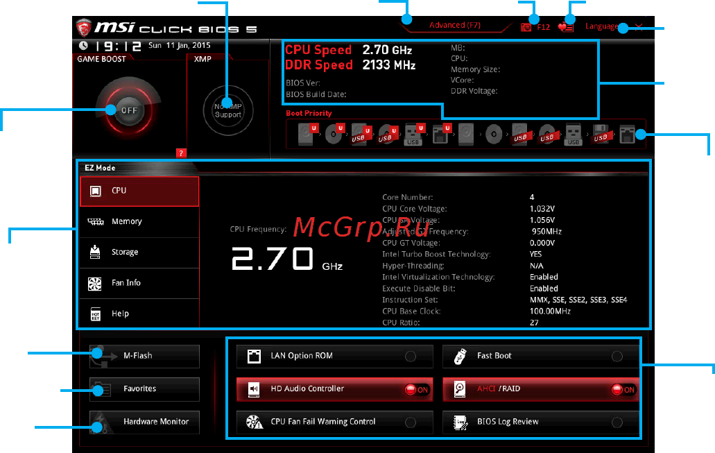 MSI z170a tomahawk [111/164] Ez mode mode simplifié