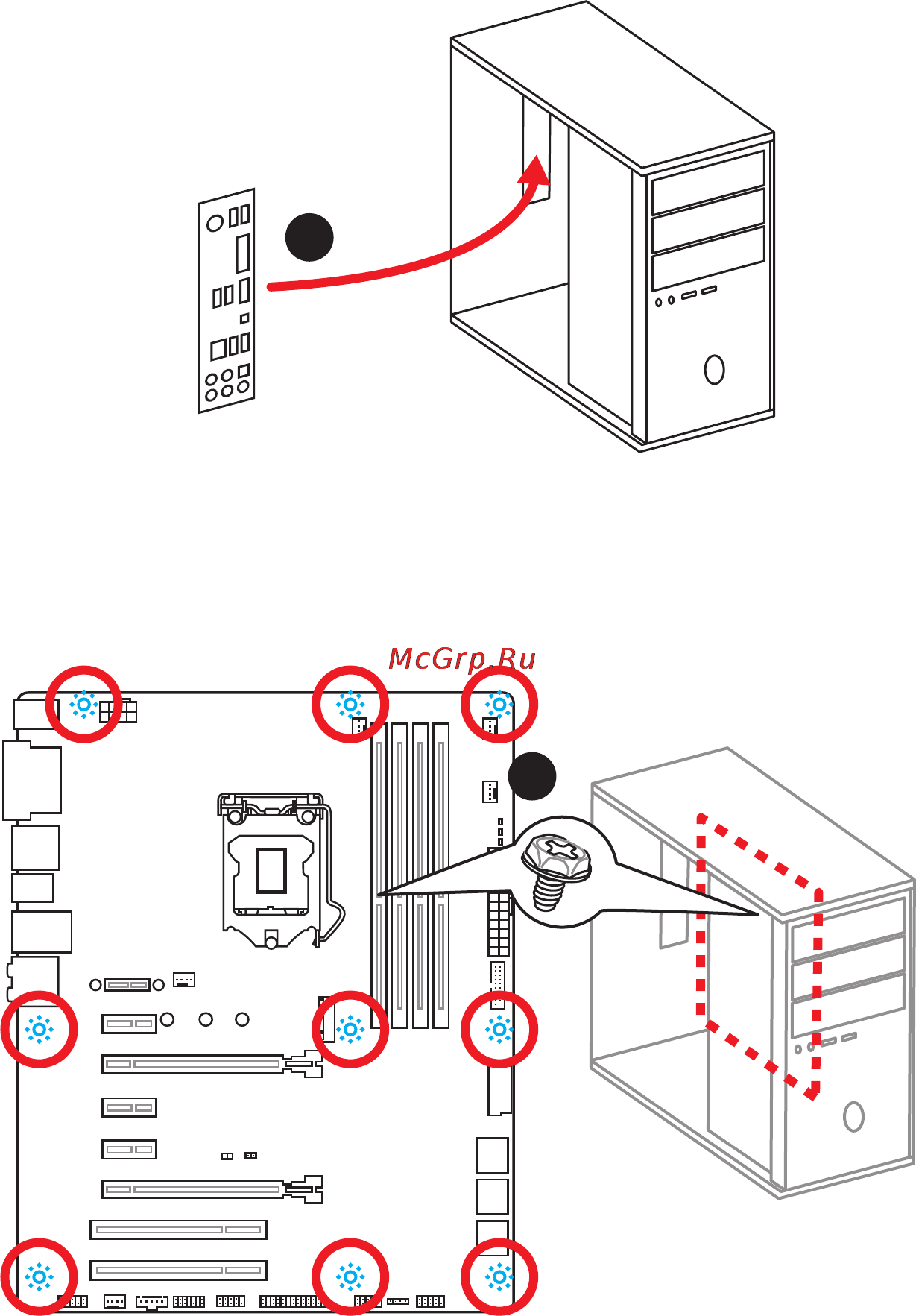 MSI z170a-g43 plus [7/85] Installing the motherboard