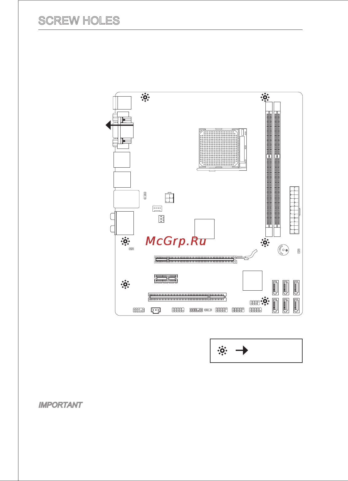 MSI 760GM-P23 (FX) [12/169] Screw holes