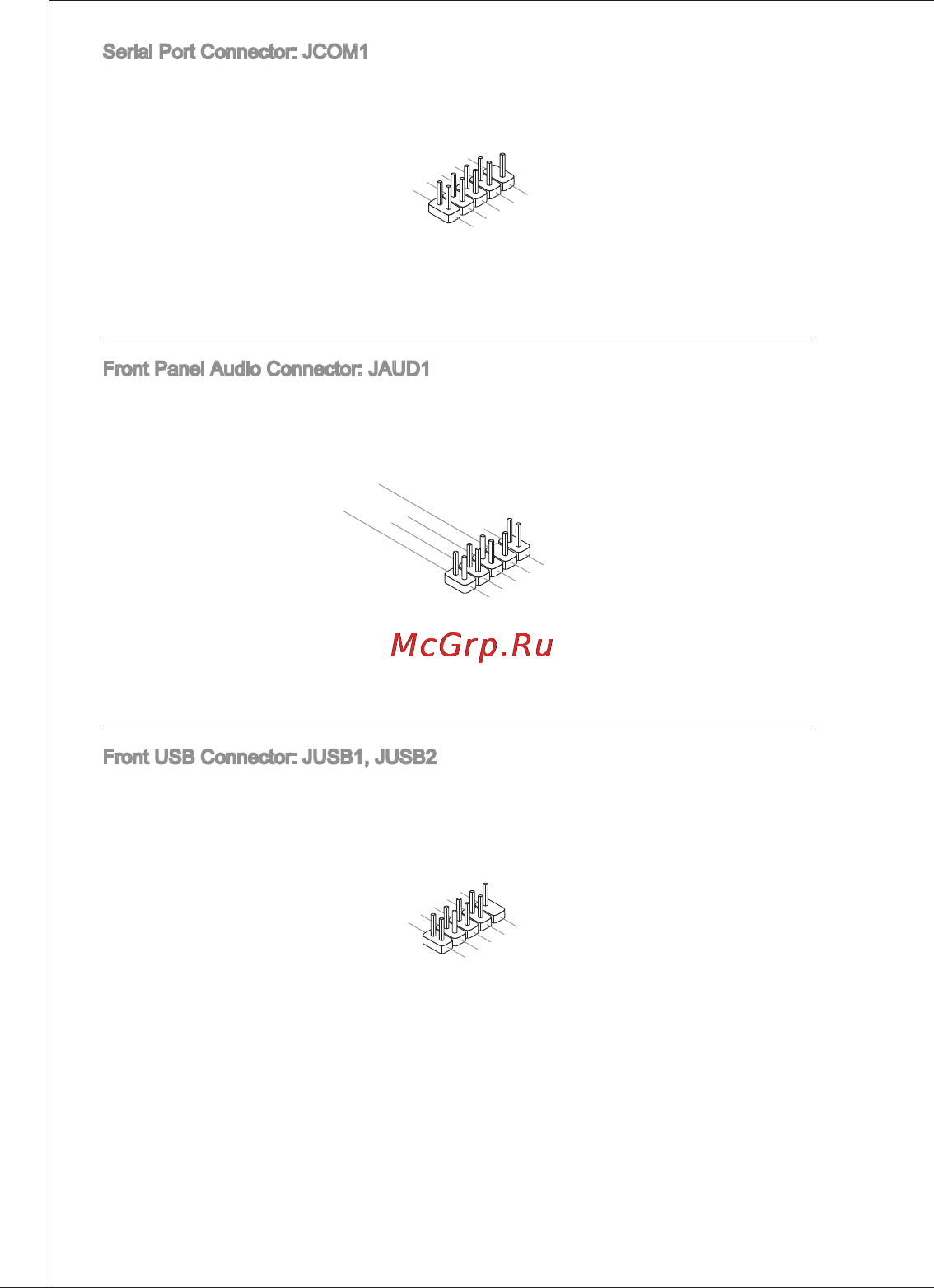 MSI 760GM-P23 (FX) [18/169] Front panel audio connector jaud this connector allows you to connect the front panel audio and is compliant with inte