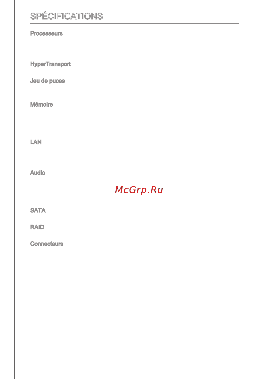 MSI 760GM-P23 (FX) [50/169] Spécifications