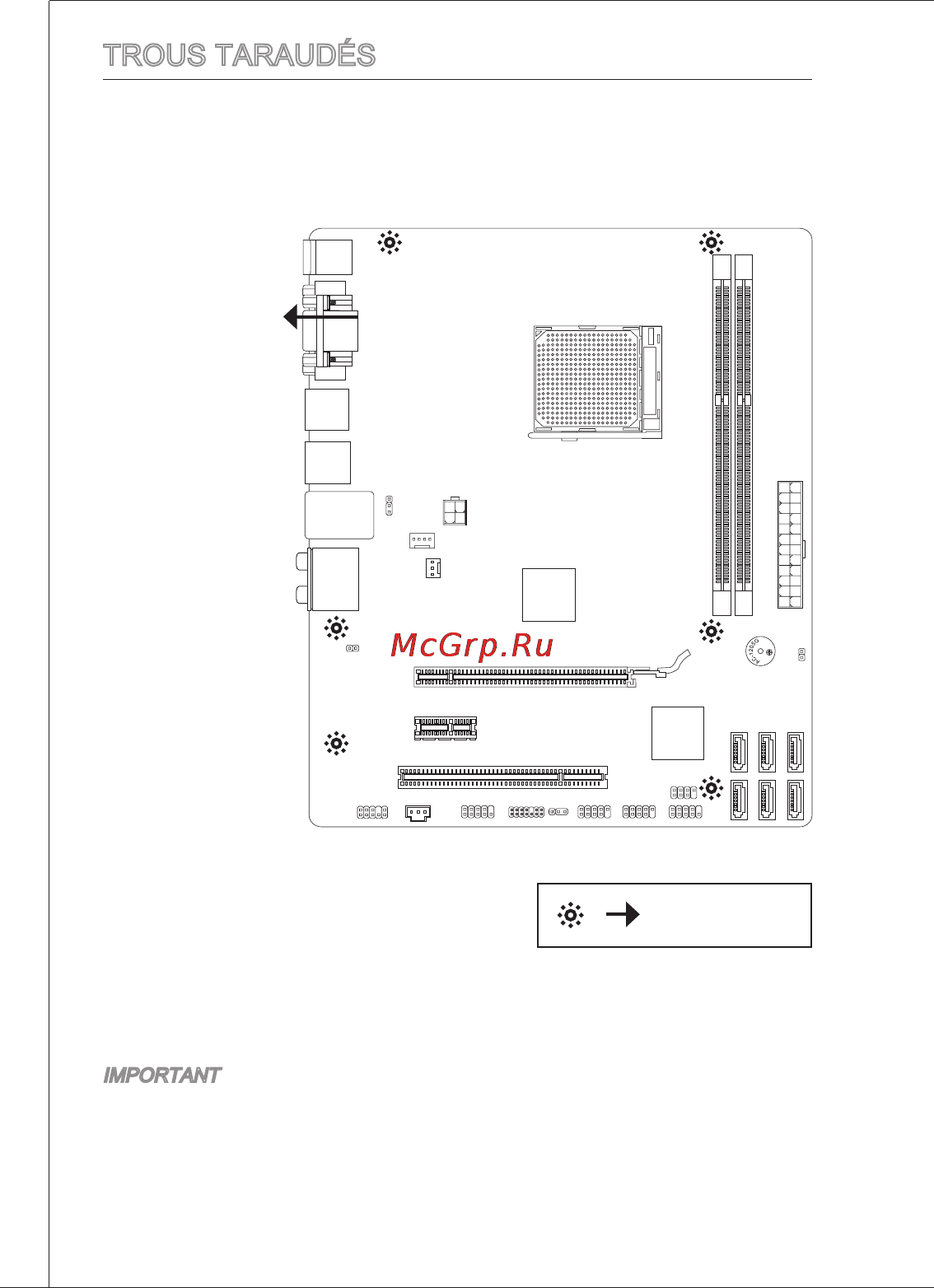 MSI 760GM-P23 (FX) [52/169] Trous taraudés