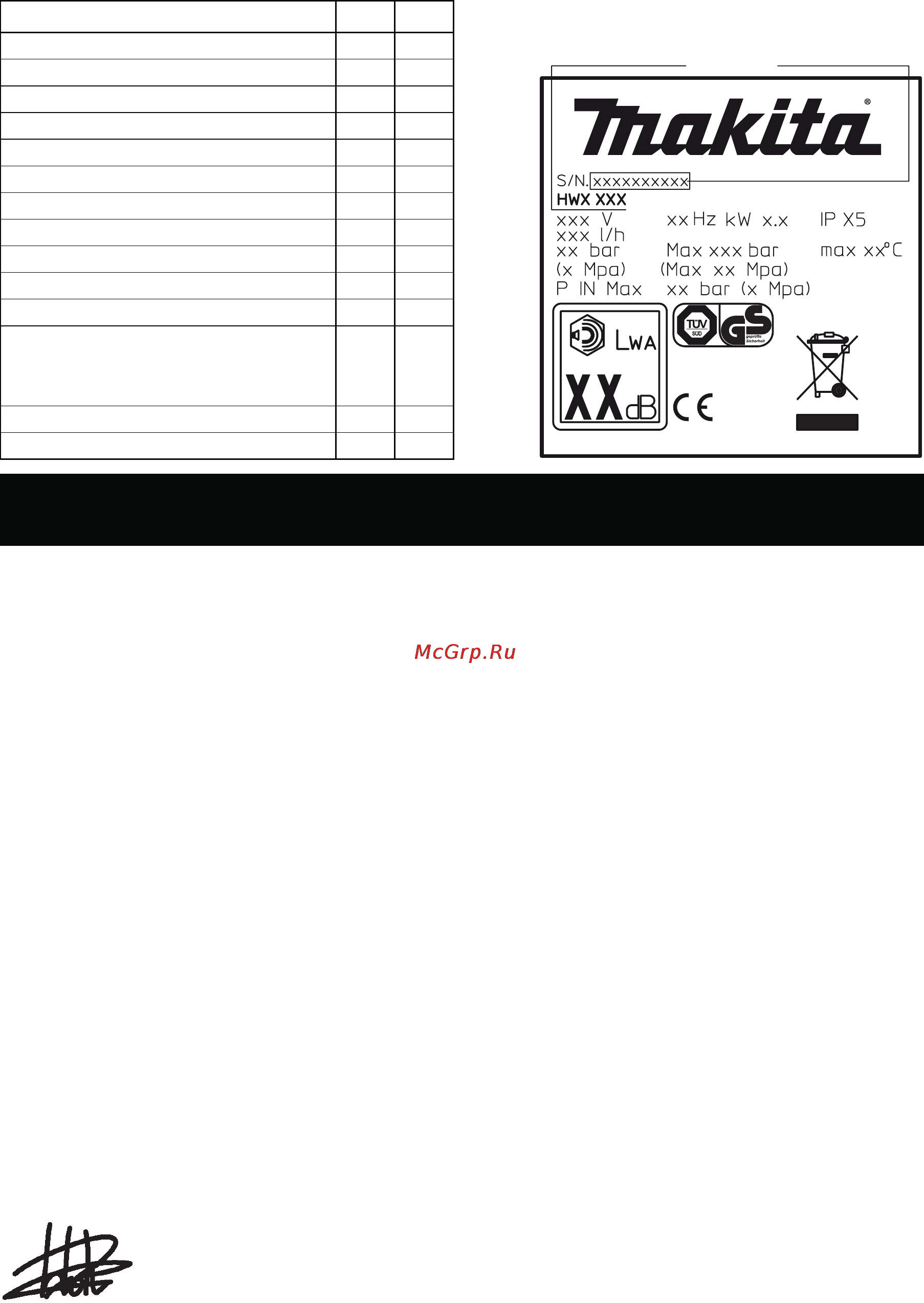 Makita hw132 [111/140] Ro declaraţie de conformitate ce
