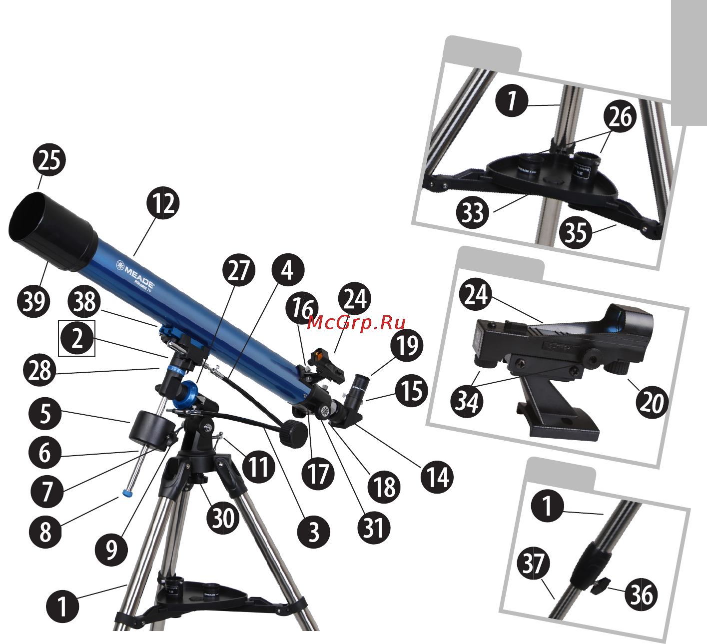 Meade polaris 114 мм [5/28] Figure 1b