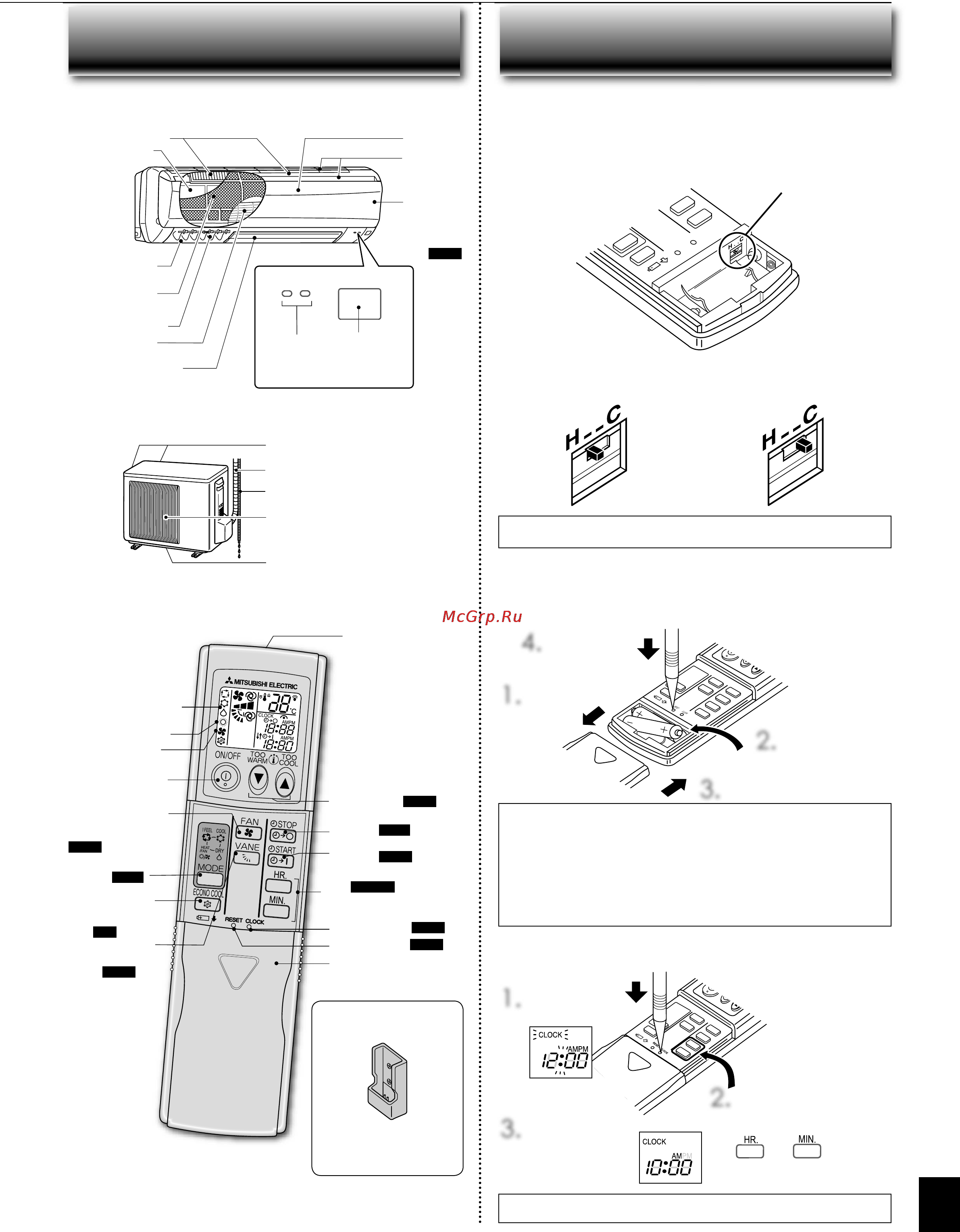 Mitsubishi Electric MSC-GE25 VB [4/11] Азвания отдельных частей прибора