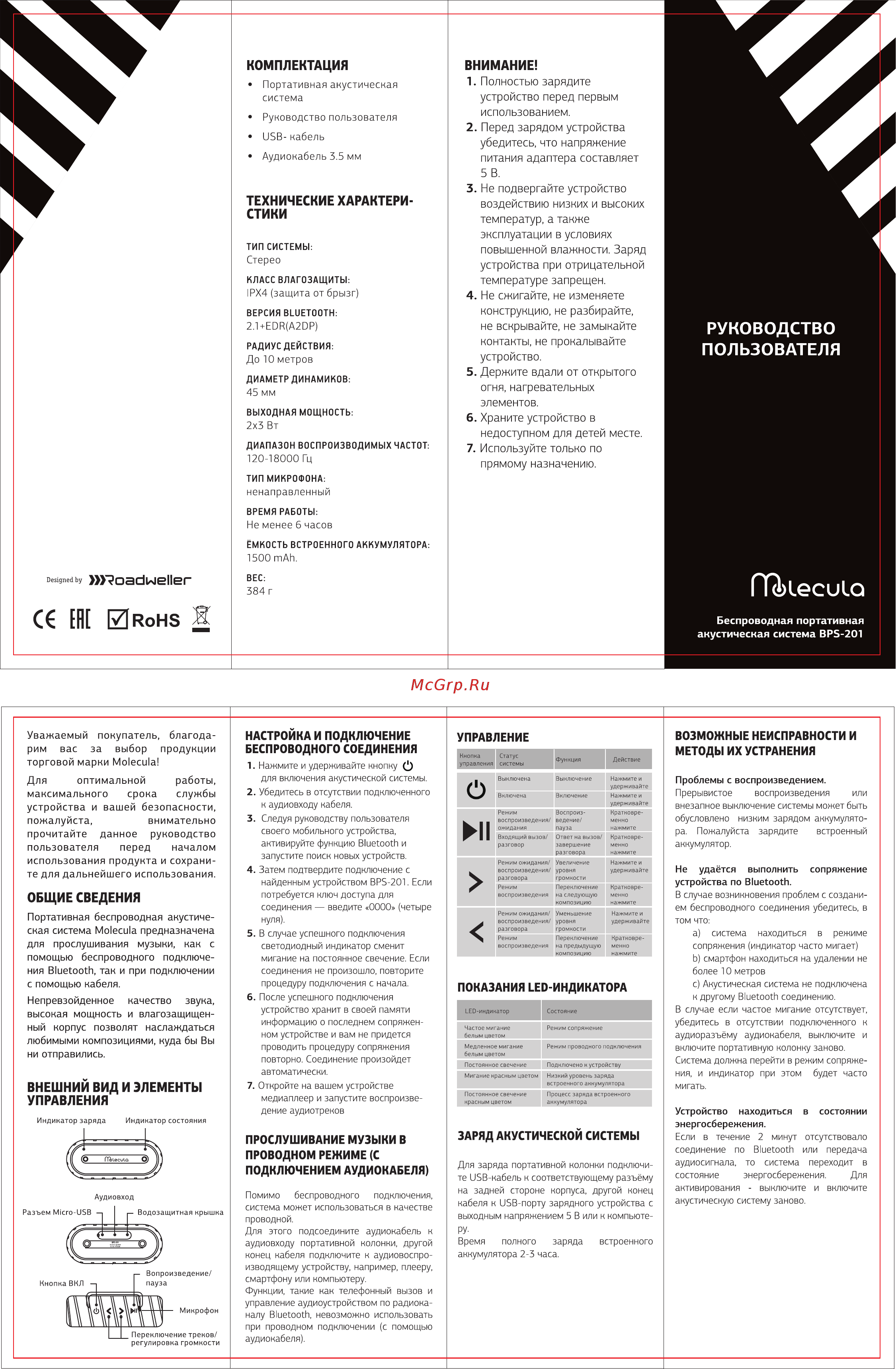 Molecula bps-201, black Инструкция по эксплуатации онлайн