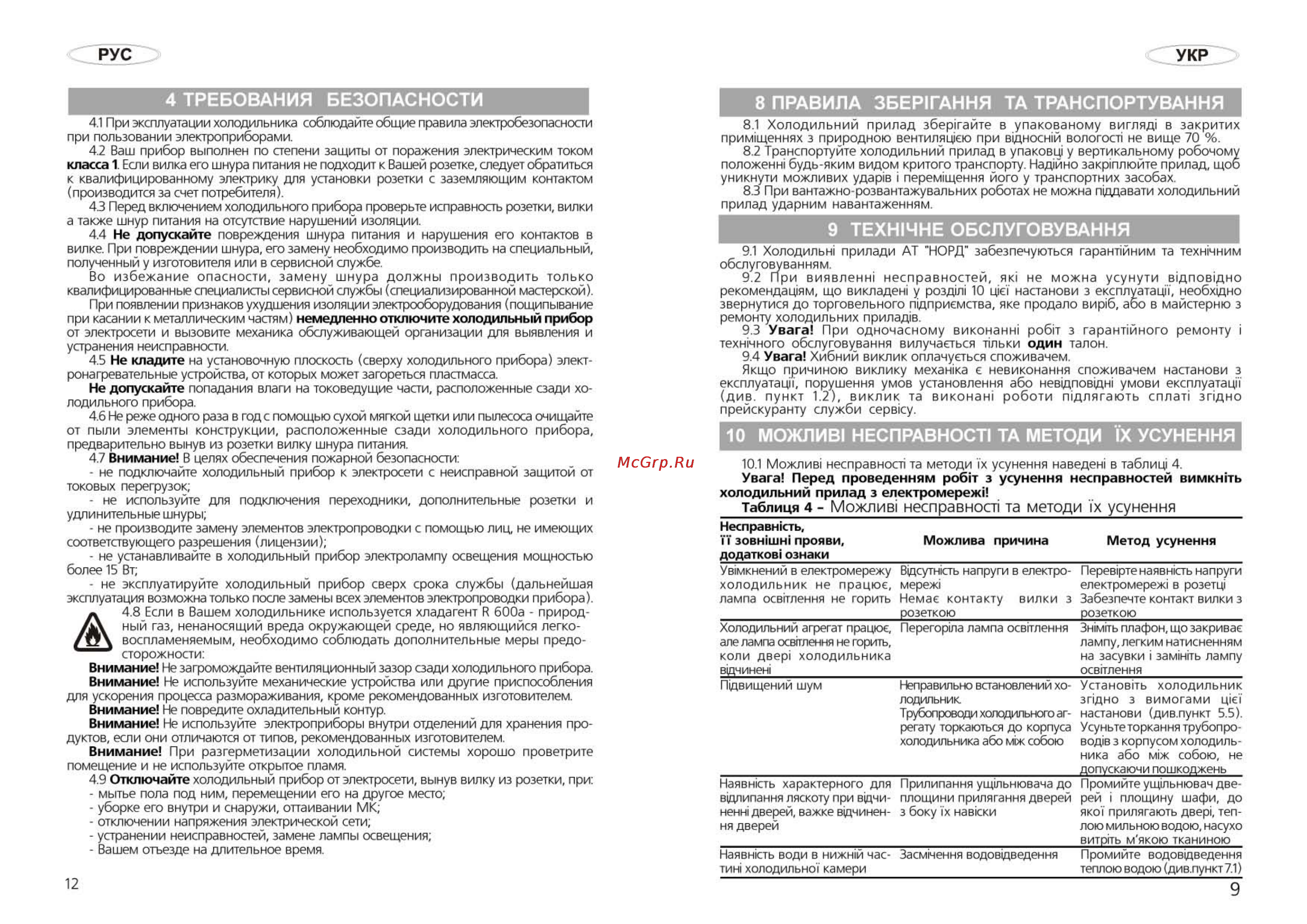 Nord дх-271 010 a+ [9/10] Можлив1 несправност1 та методи ix усунення