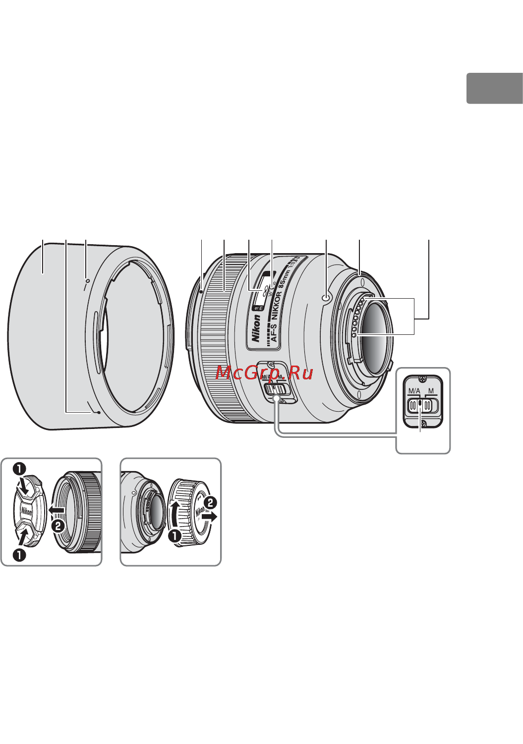 Nikon nikkor af-s 85mm f/1.8g jaa341da [21/172] En de fr es sv ru nl pt pb it cz sk ro ua ck ch kr id ar