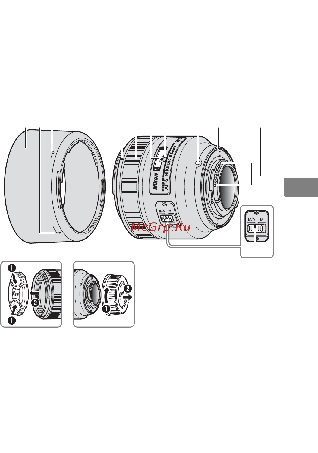 Nikon nikkor af-s 85mm f/1.8g jaa341da [69/172] En de fr es sv ru nl pt pb it cz sk ro ua ck ch kr id ar