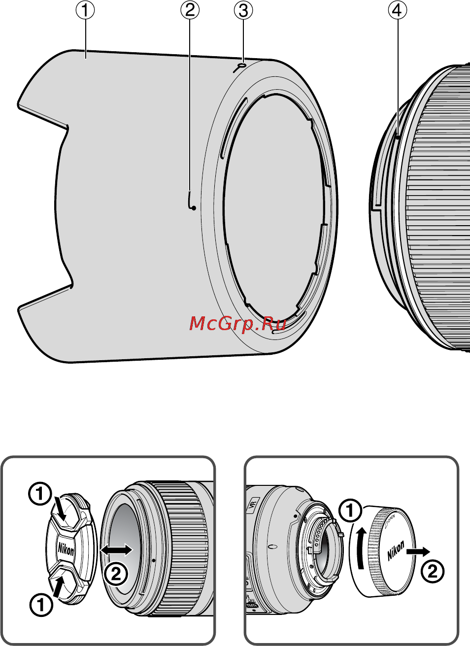 Nikon nikkor-micro af-s 105мм f/2.8g if-ed vr Инструкция по эксплуатации онлайн [2/88] 160258