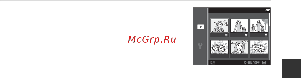 Nikon coolpix s6600 red [51/240] Операции на экране удаления выбранных снимков