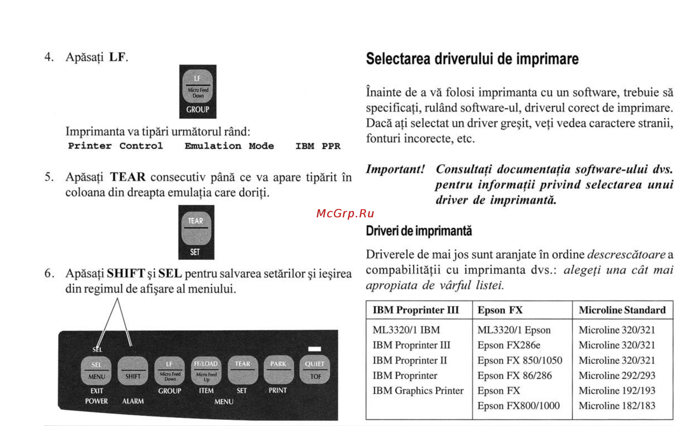 OKI ml3320 [14/43] Selectarea driverului de imprimare