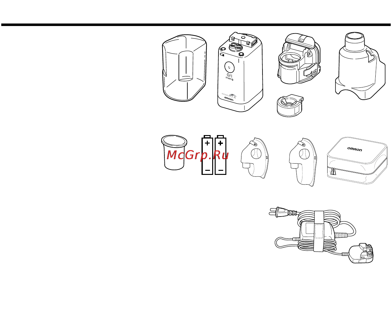 Omron MicroAir NE-U22 [7/40] Комплект поставки ингалятора omron microair u22