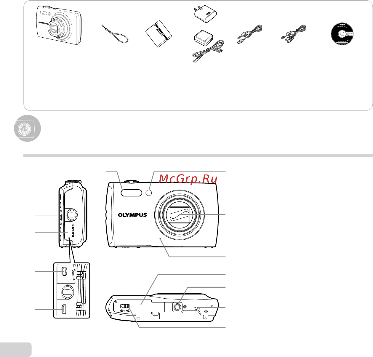 Olympus vh-510, silver [2/79] Names of parts