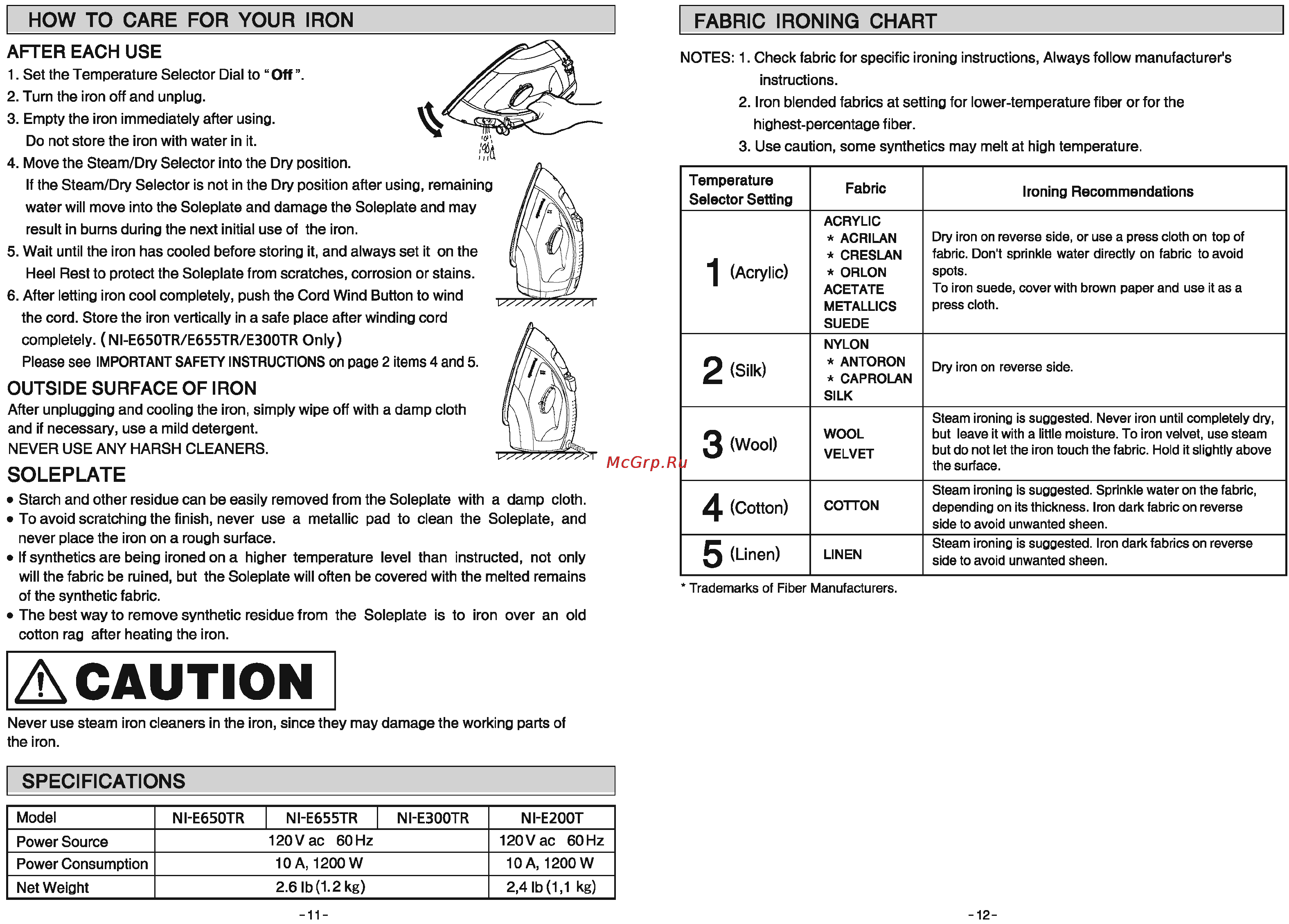 Panasonic NI-E200T [6/13] A caution