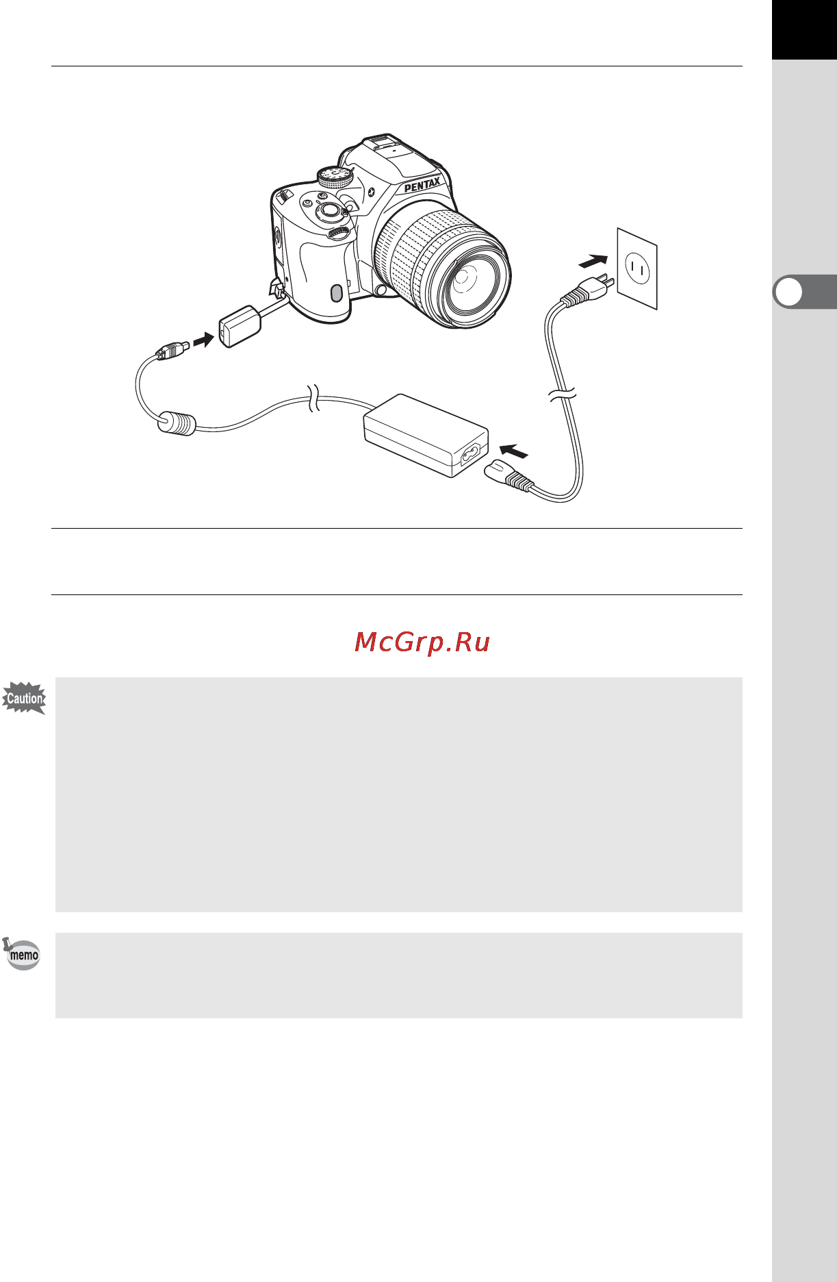 Pentax k-500 kit 18-55mm  black [53/300] Connect the ac adapter to the ac plug cord