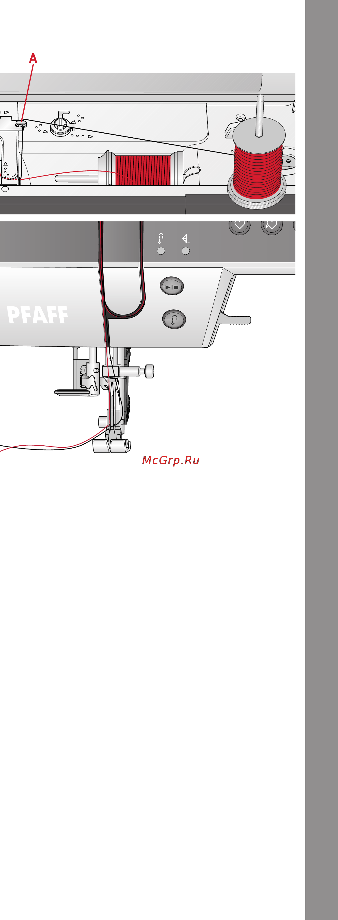Pfaff creative 1.5 [19/68] Threading for twin needle