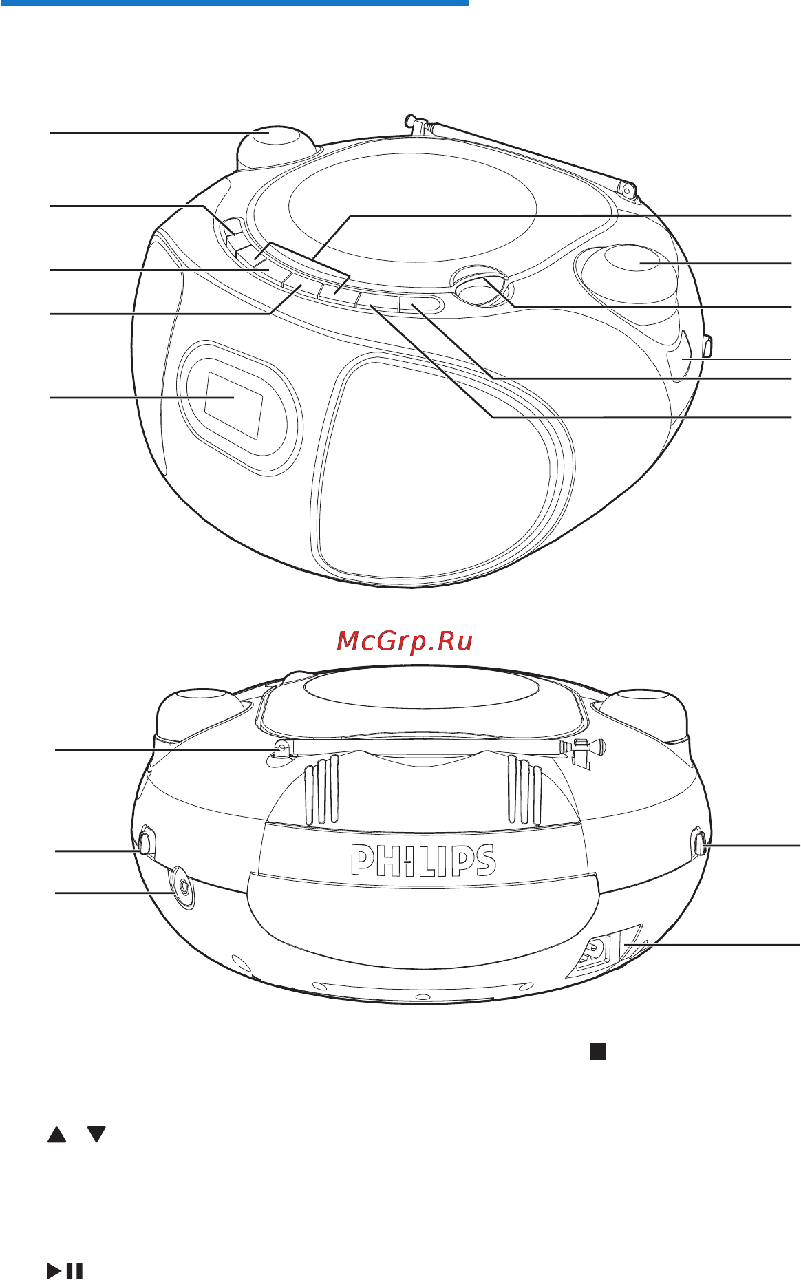 Philips az305/12 [5/16] Описание основного устройства