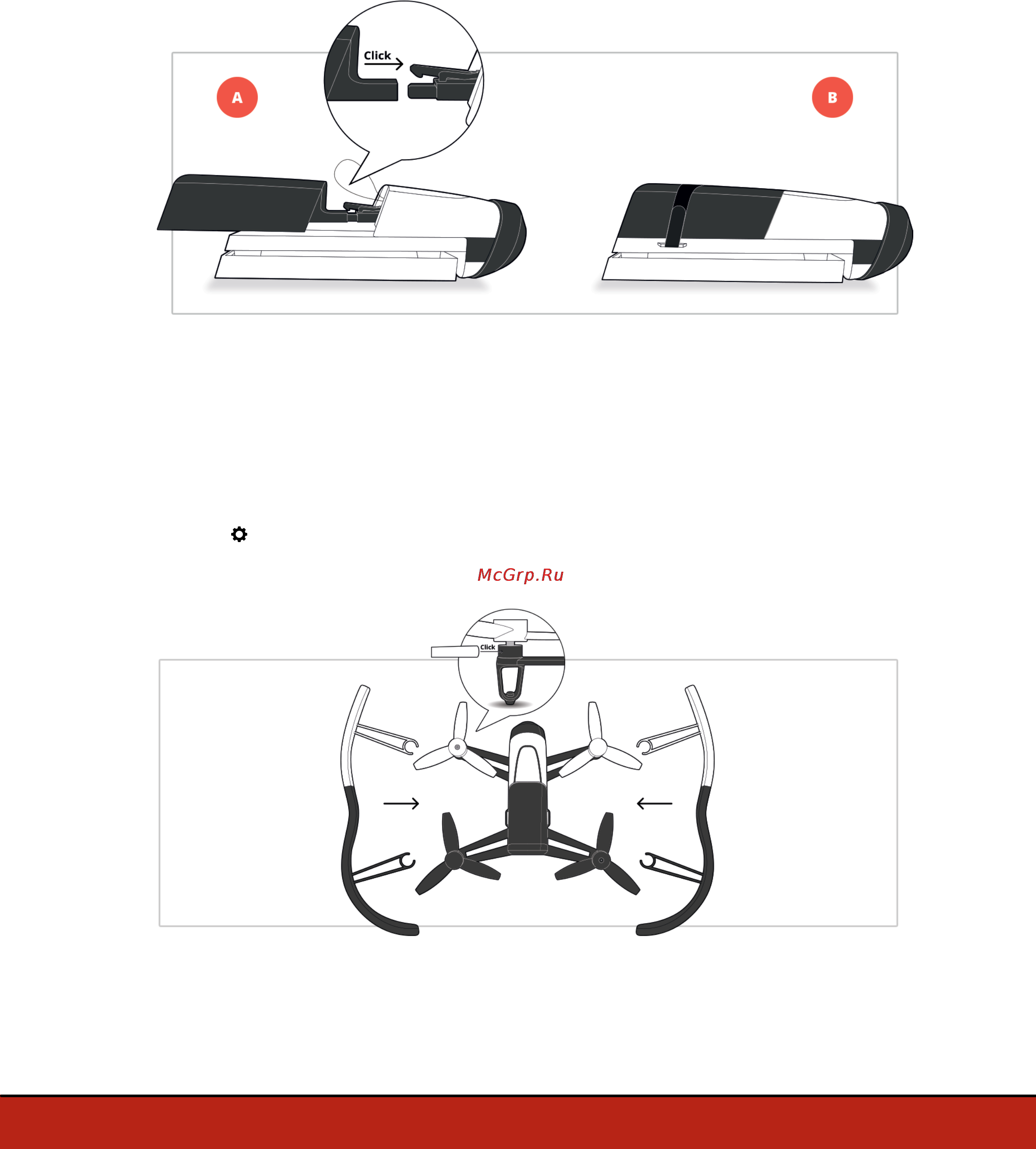 Parrot bebop drone red area 3, красный [5/33] Installing the battery