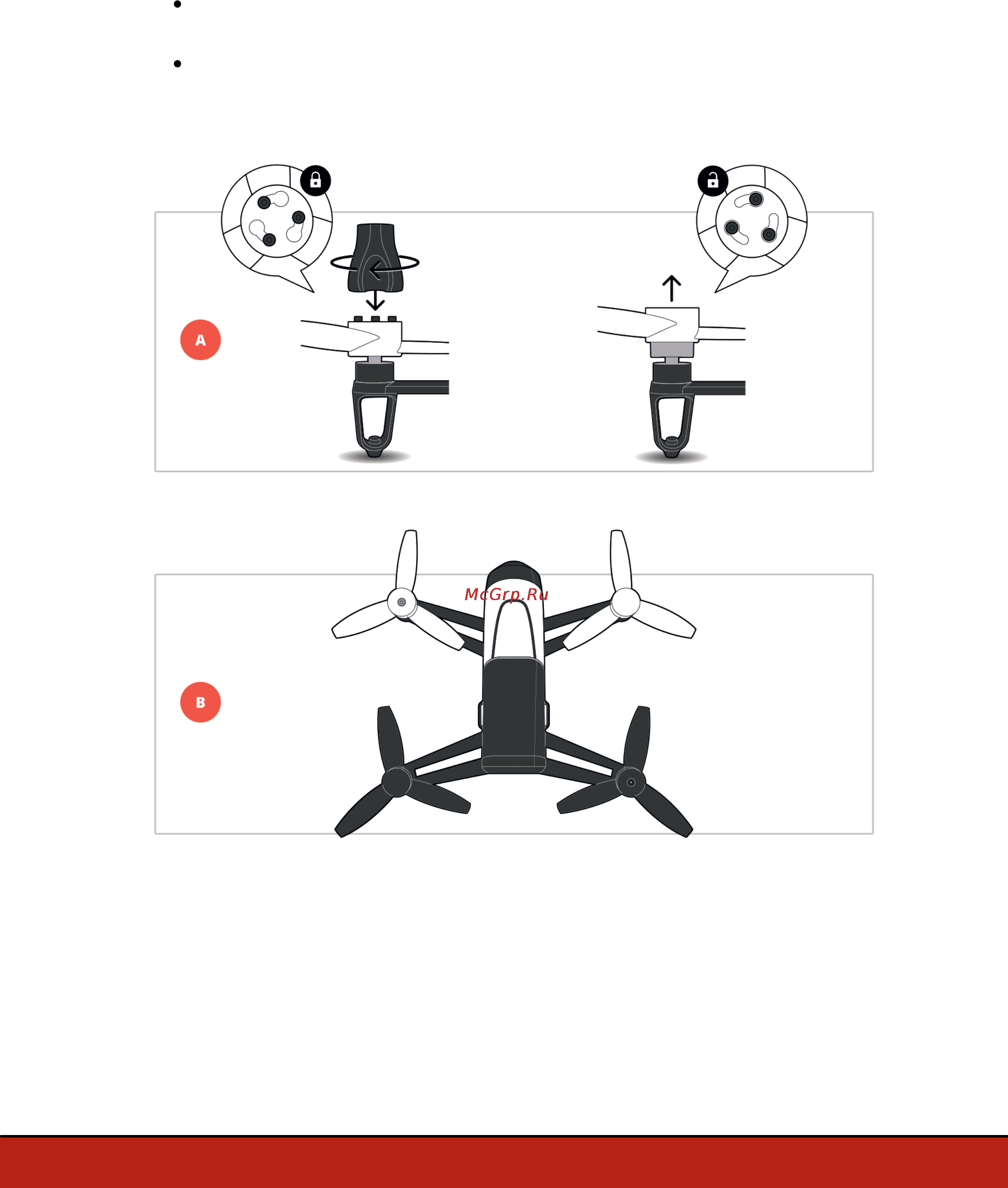 Parrot bebop drone red area 3, красный [7/33] Changing the propellers
