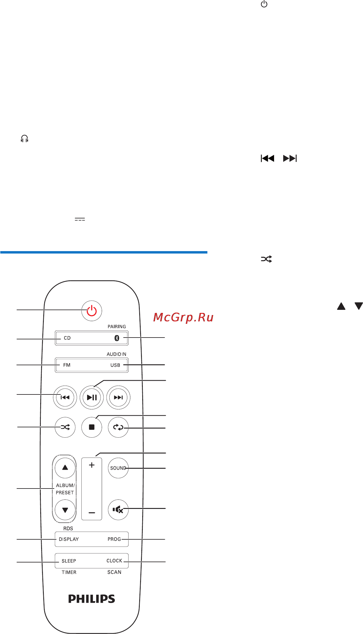 Philips BTM2460/12 [7/26] Описание пульта ду