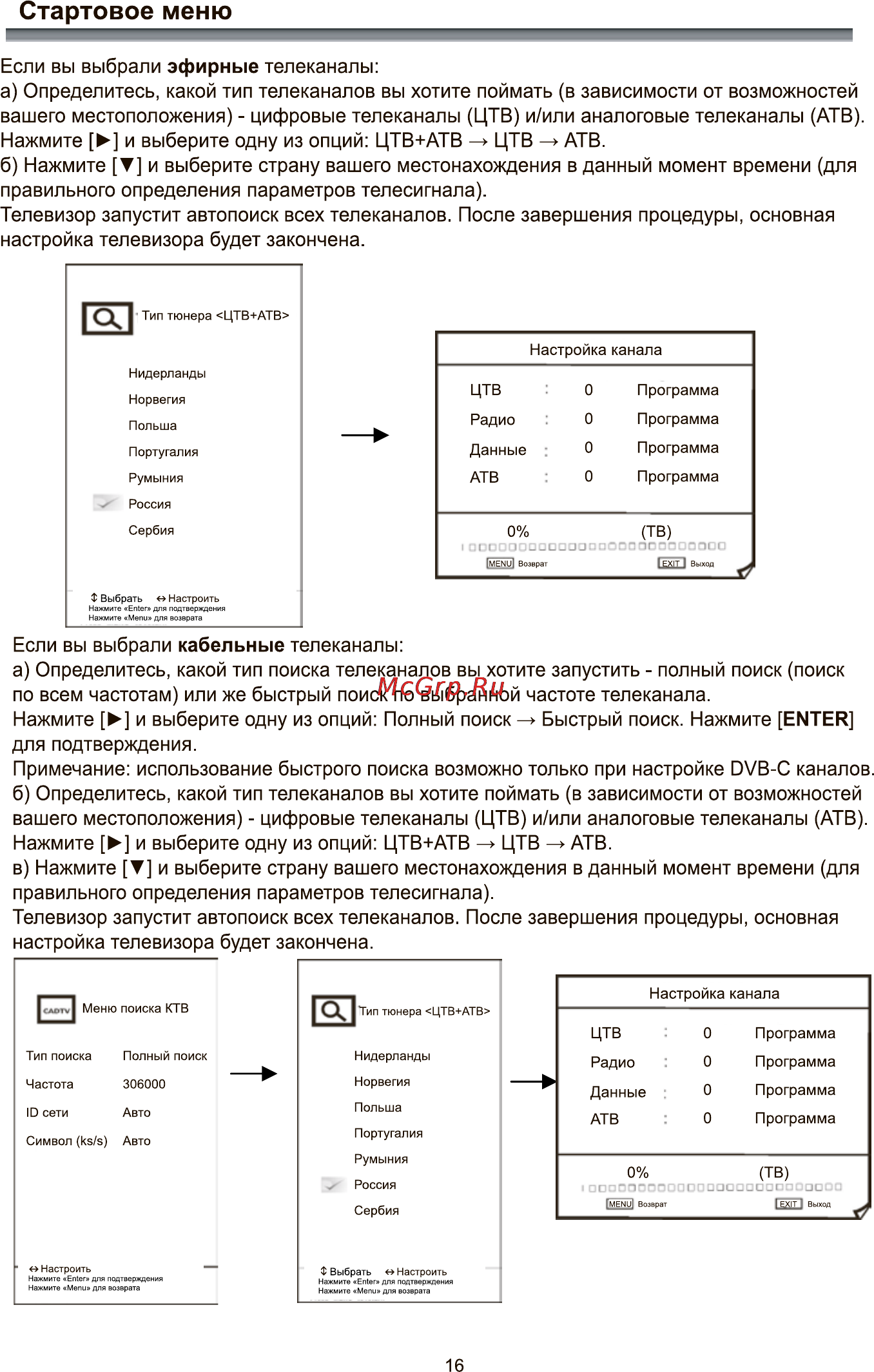 Rolsen RL-19E1308T2C [18/41] Стартовое меню