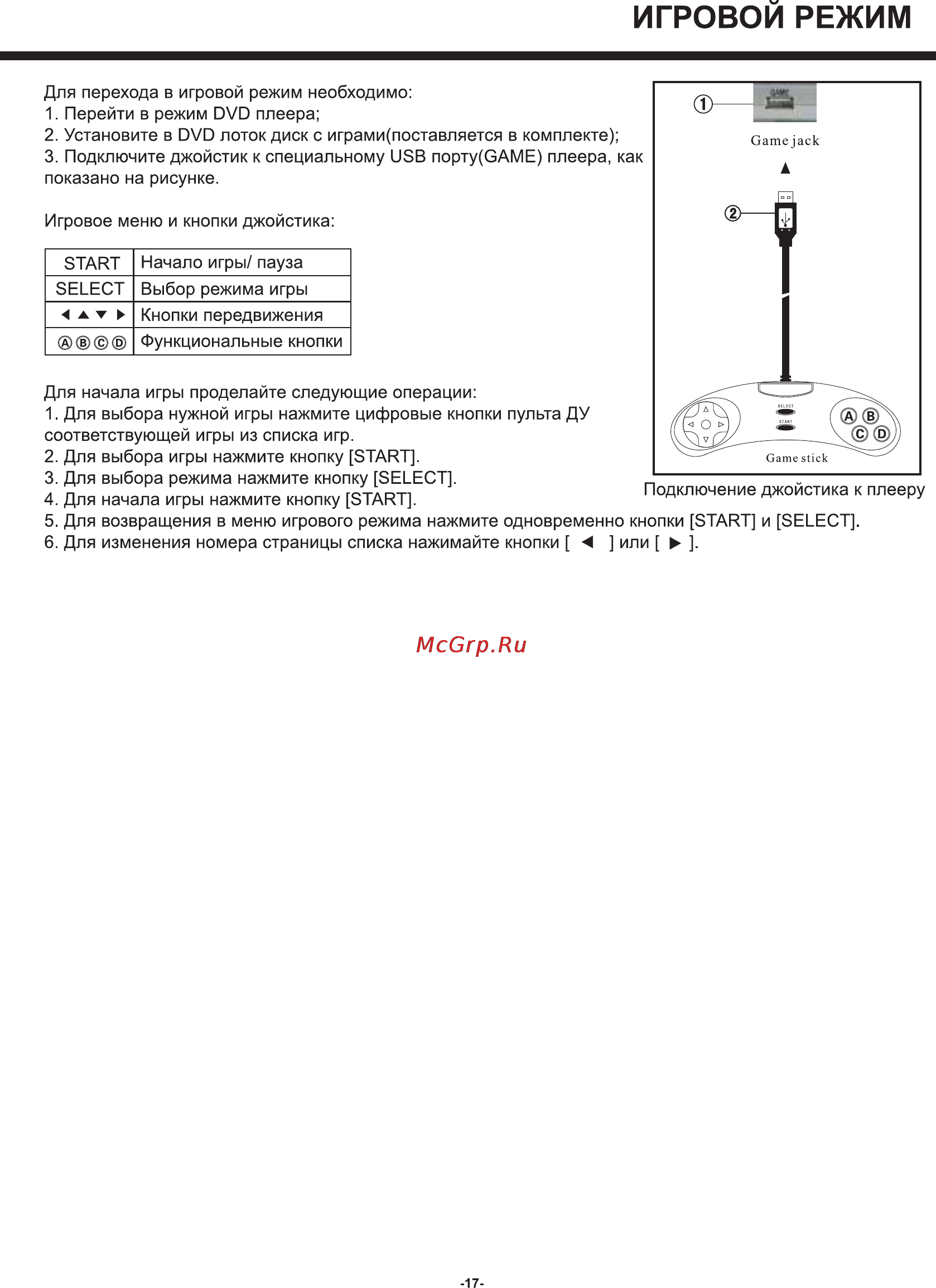 Rolsen RPD-15D08D [17/20] Игровом режим