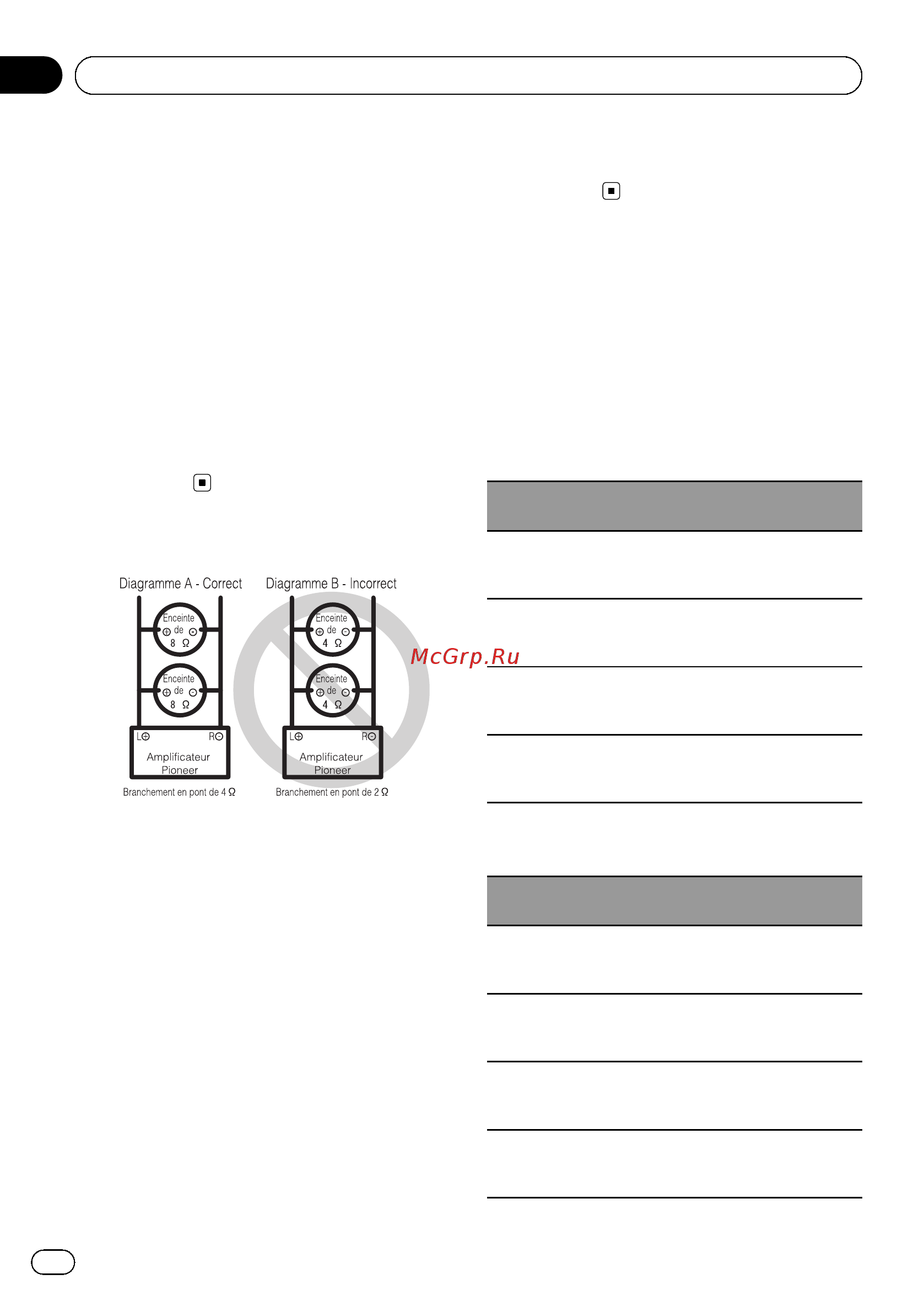 Pioneer gm-a6604 [20/108] Connexion des appareils