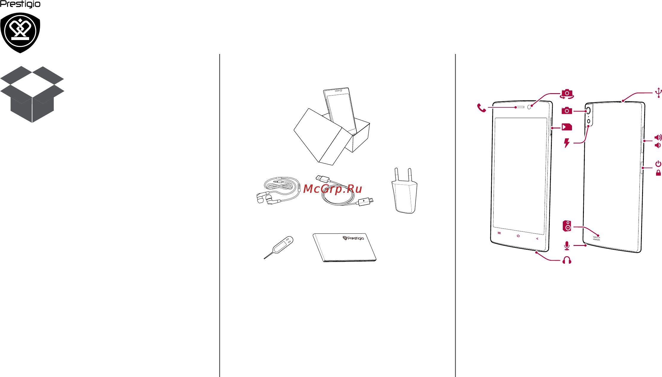 Prestigio Grace (PSP7557) [2/39] Комплект поставки обзор телефона кнопки