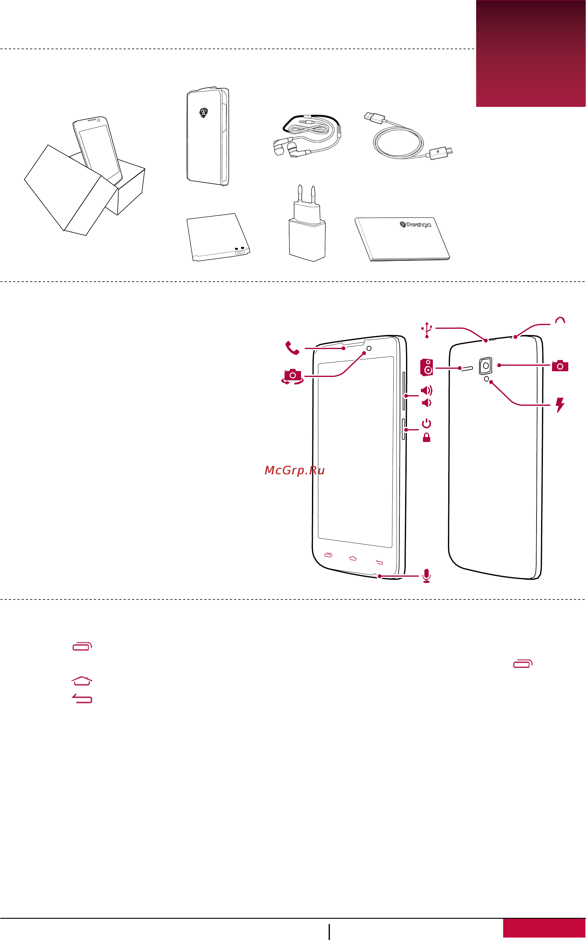 Prestigio multiphone 5503 duo grey [5/51] Кнопки