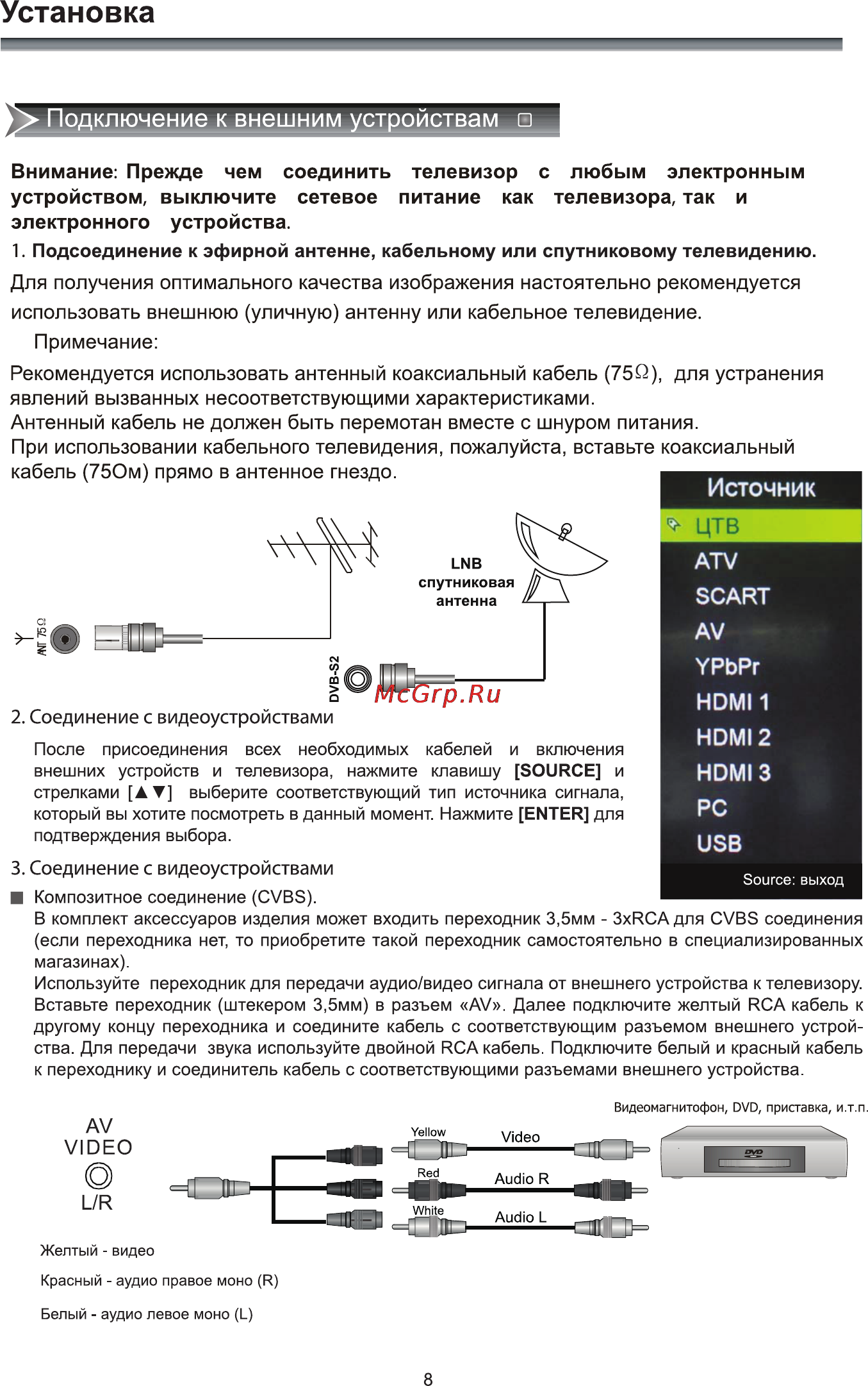 Рубин rb-32d7t2s [10/42] Установка