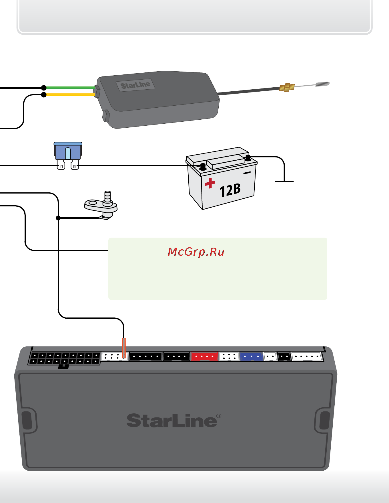 Starline A64 [79/126] Схема подключения кодового реле starline r3 к starline a64