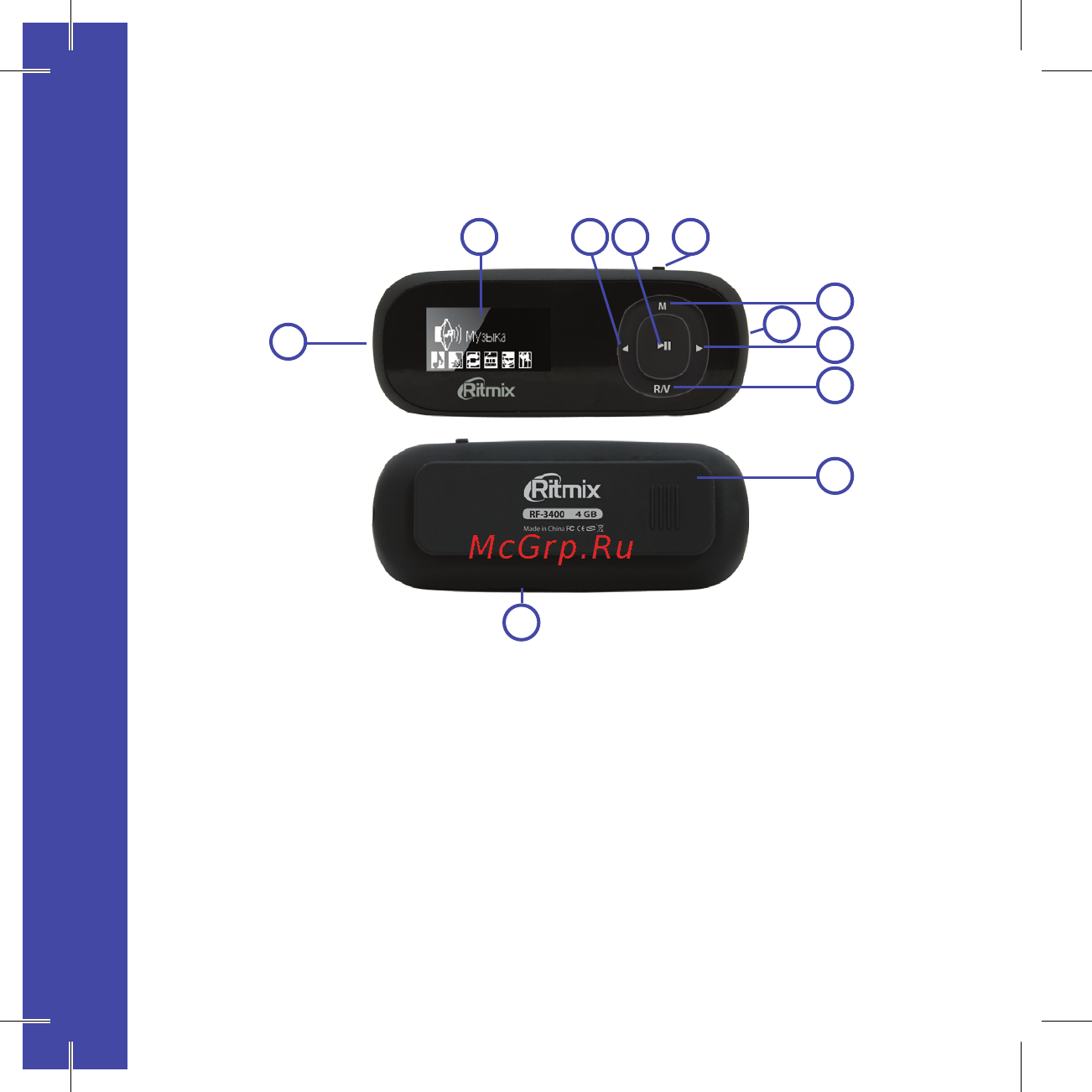 Ritmix rf-3400 4gb черный [8/32] Описание устройства 2 внешний вид устройства