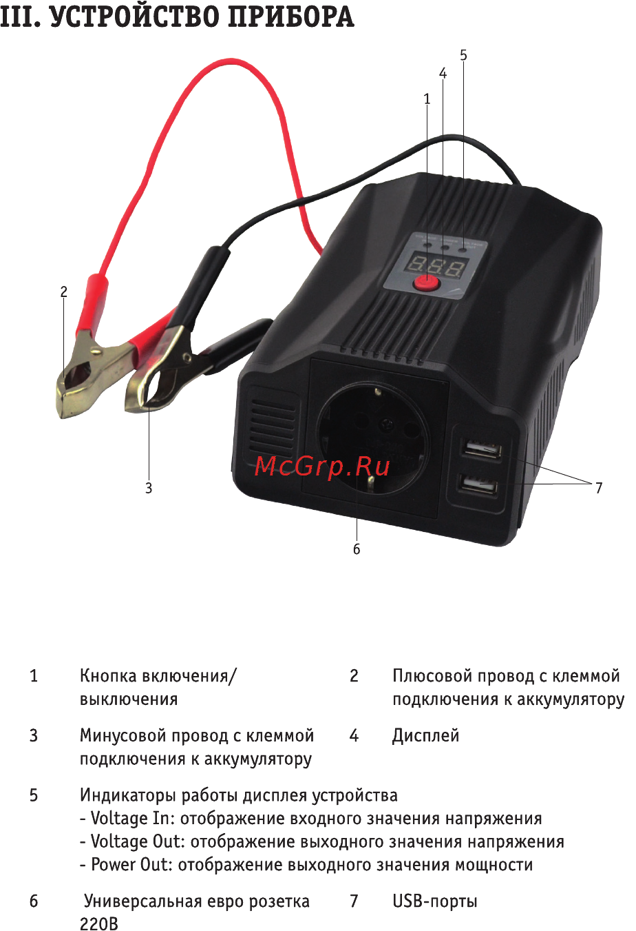 Roadweller rwi-400u2d-12v [6/16] Iii устройство прибора