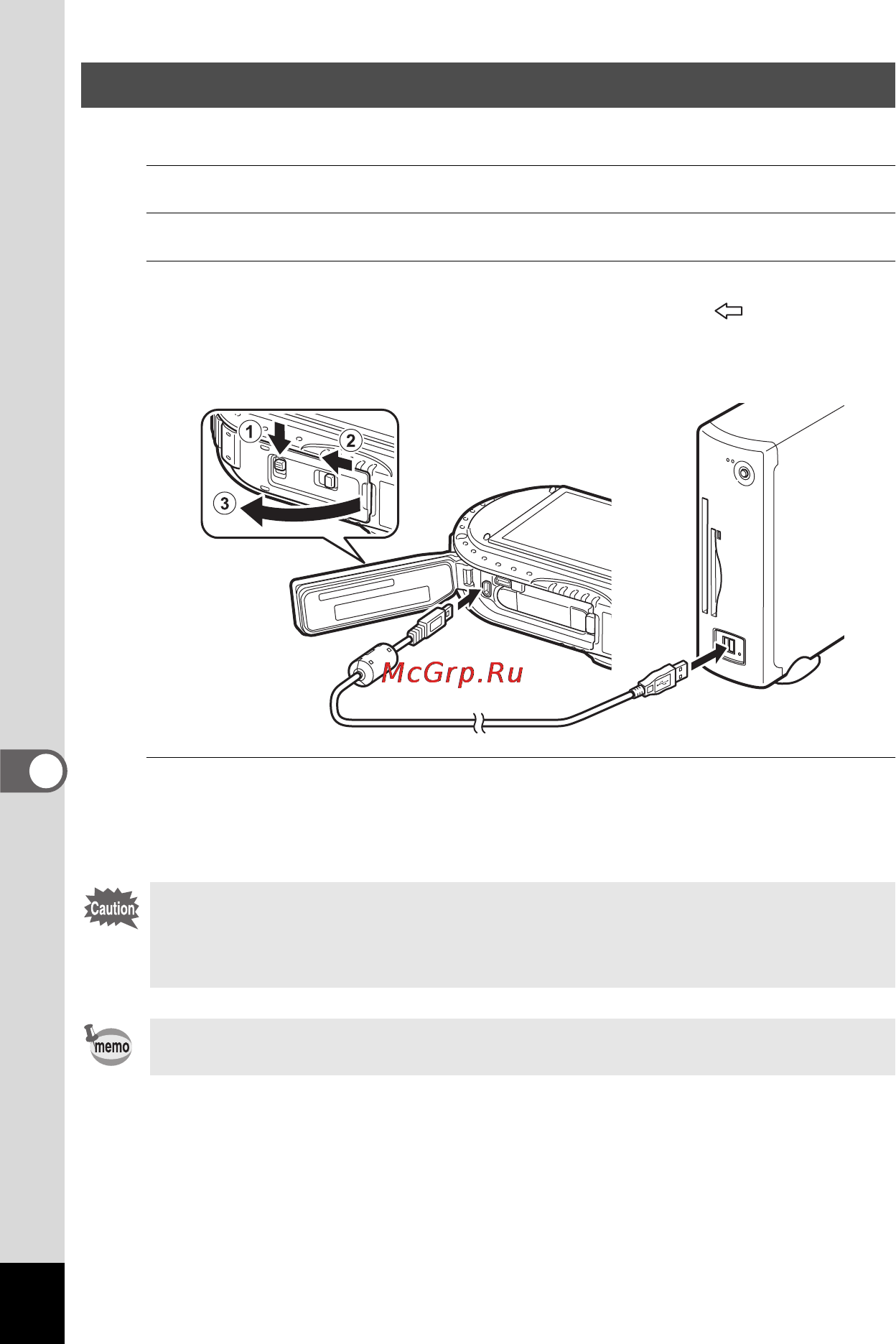Ricoh wg-5 [194/244] Connect the camera to the computer using the usb cable