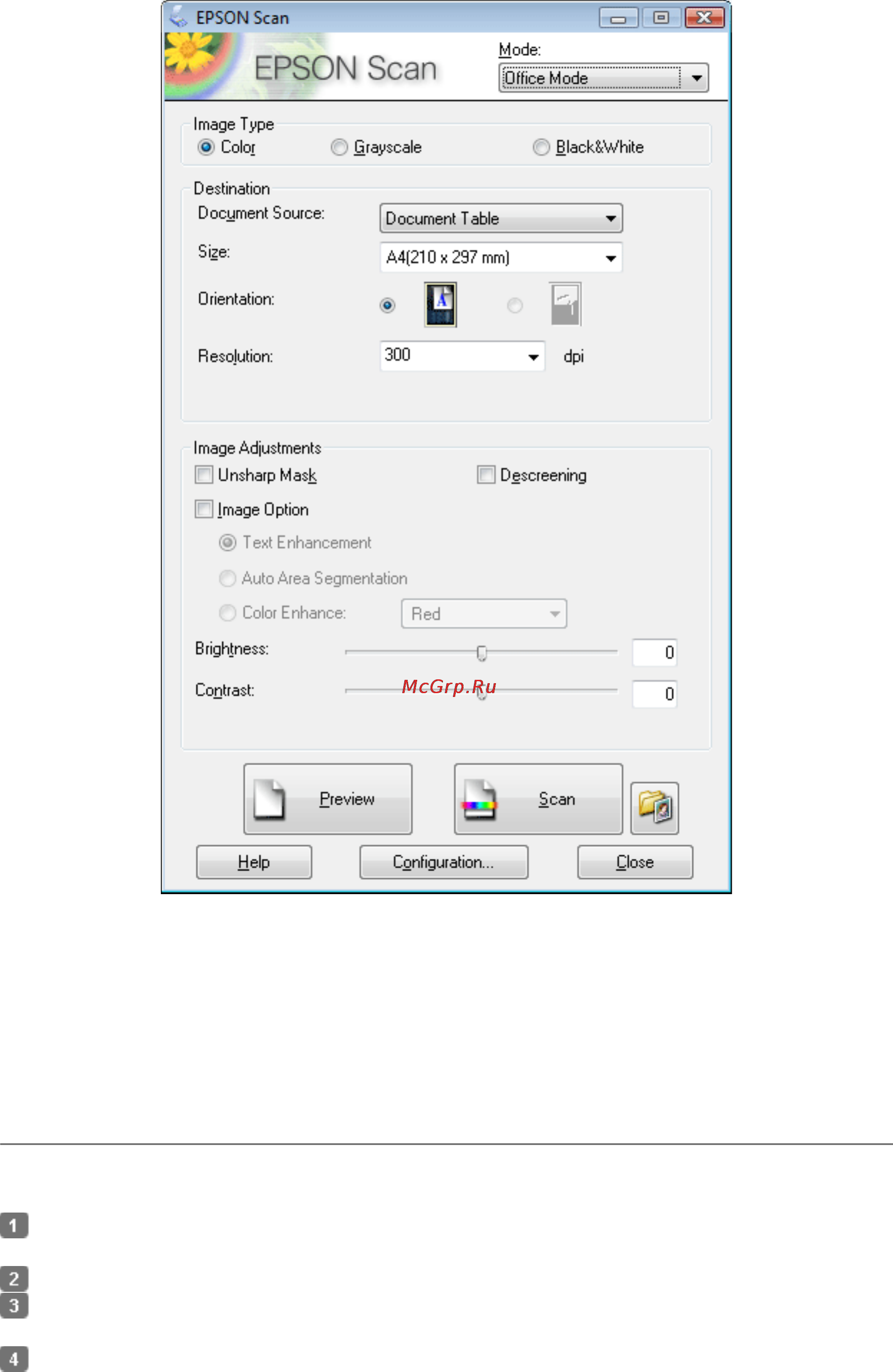 Epson Stylus TX219 [95/132] Сканирование в режиме office офисный с помощью планшета