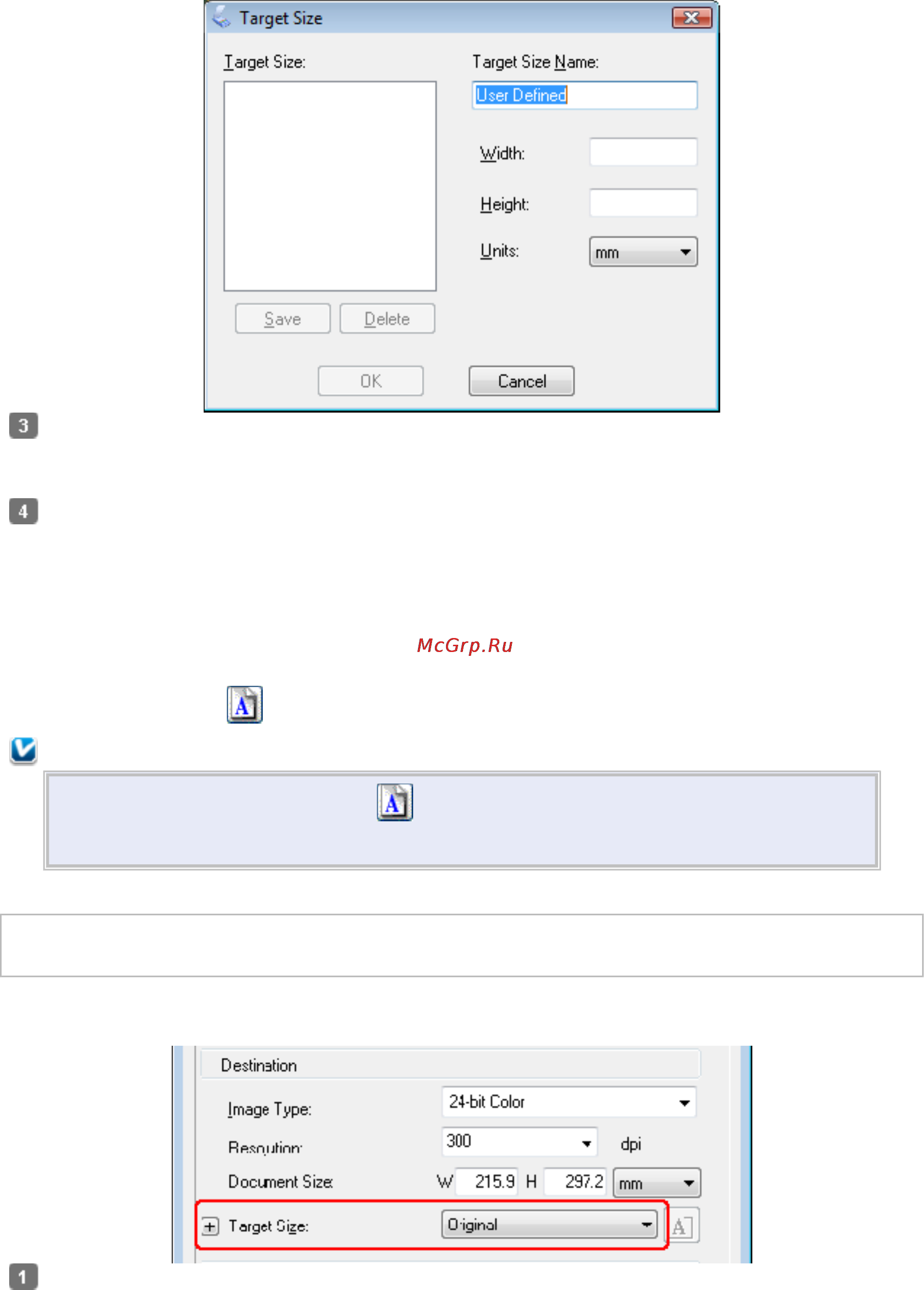 Epson Stylus TX117 [158/177] Выбор размера отсканированного изображения в режиме professional профессиональный