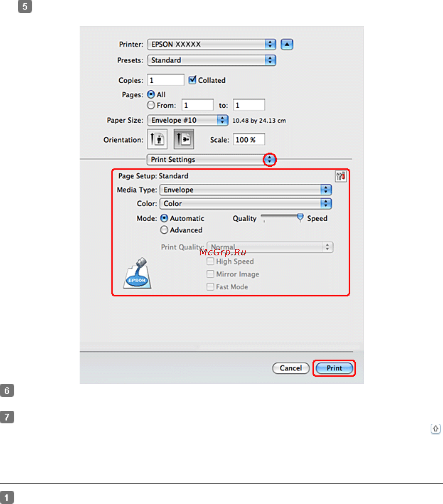 Epson Stylus TX117 [22/177] Настройки принтера в mac os x 10 или 10