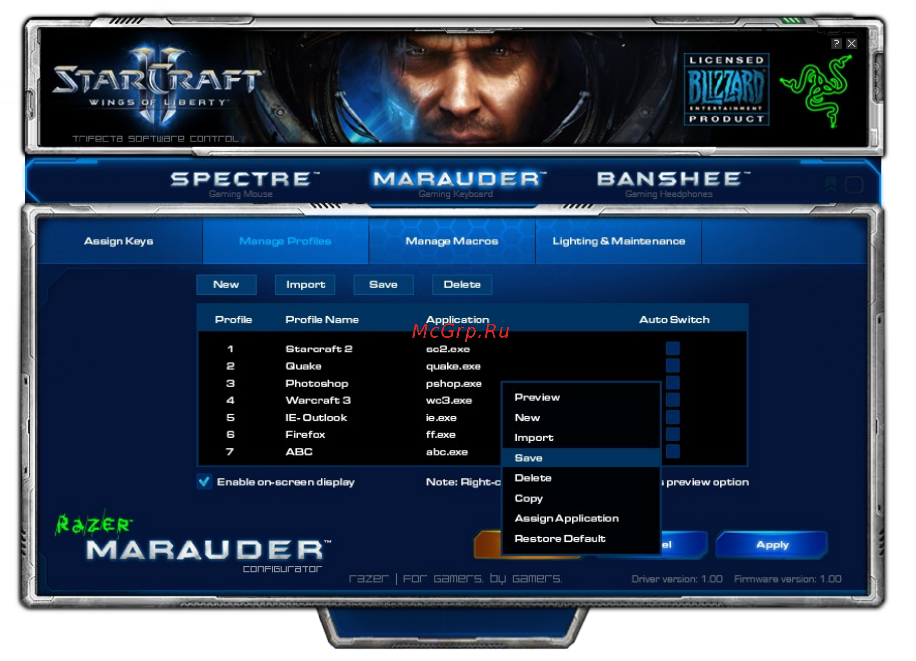 Razer Marauder StarCraft Инструкция по эксплуатации онлайн [5/16] 33615