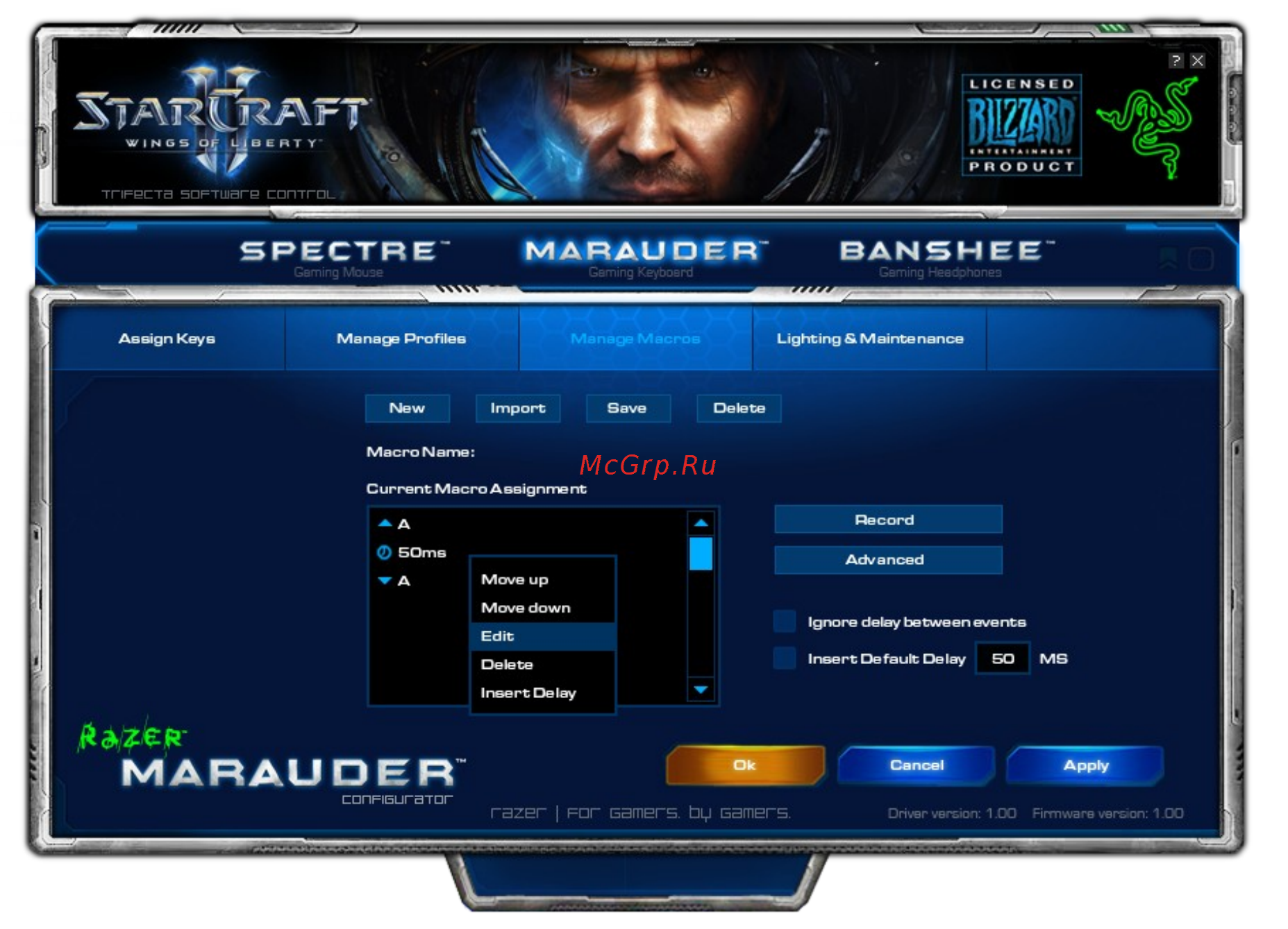 Razer Marauder StarCraft Инструкция по эксплуатации онлайн [6/16] 33615