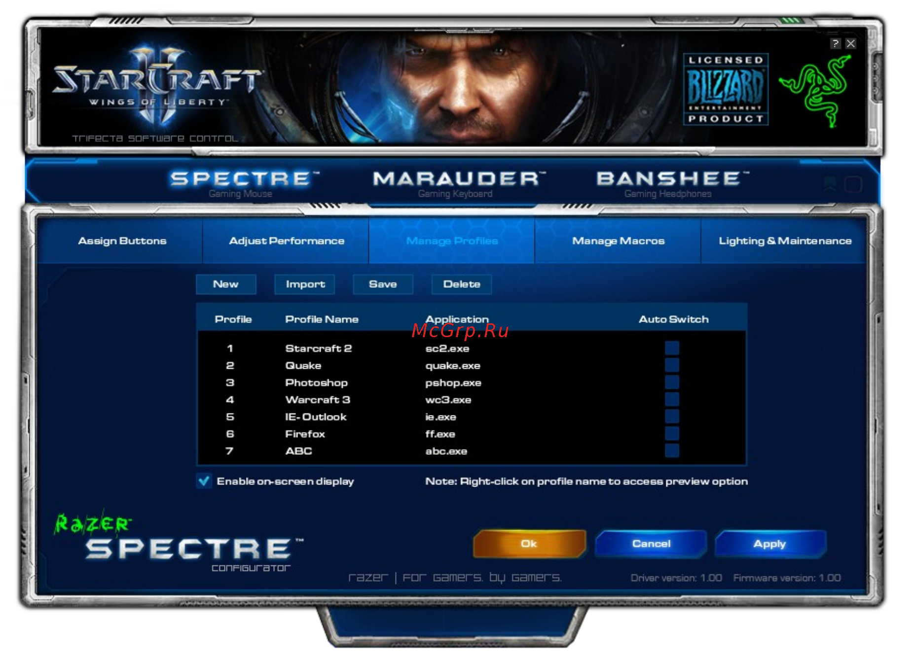 Razer Spectre StarCraft 2 Инструкция по эксплуатации онлайн [7/19] 33650