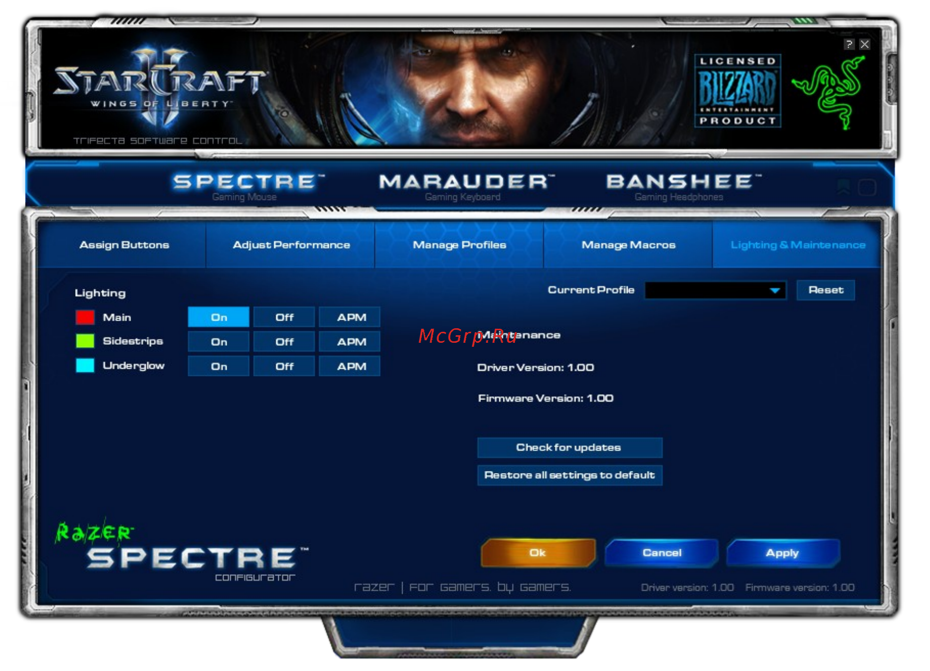 Razer Spectre StarCraft 2 Инструкция по эксплуатации онлайн [9/19] 33650