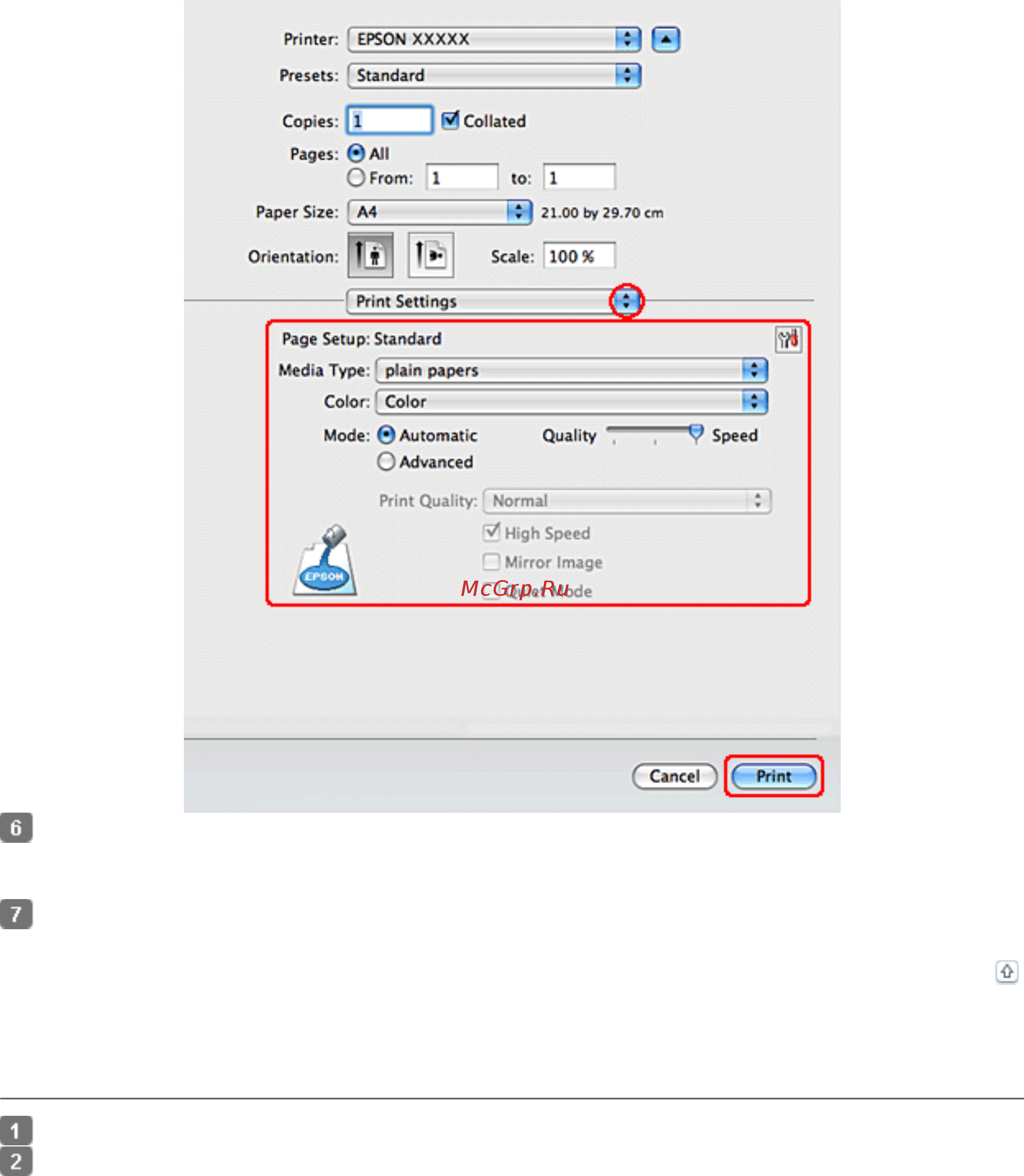 Epson TX410 [10/42] Настройки драйвера в mac os x 10 или 10