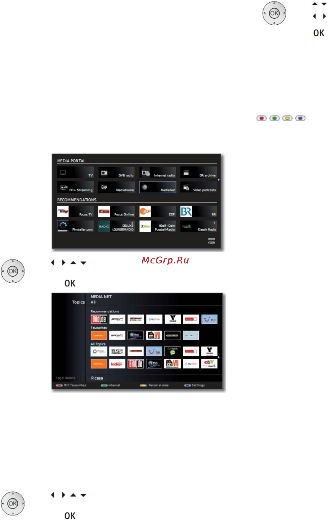 Loewe Connect 51408U82 White [98/231] Функции цветных кнопок в базовом диалоге medianet